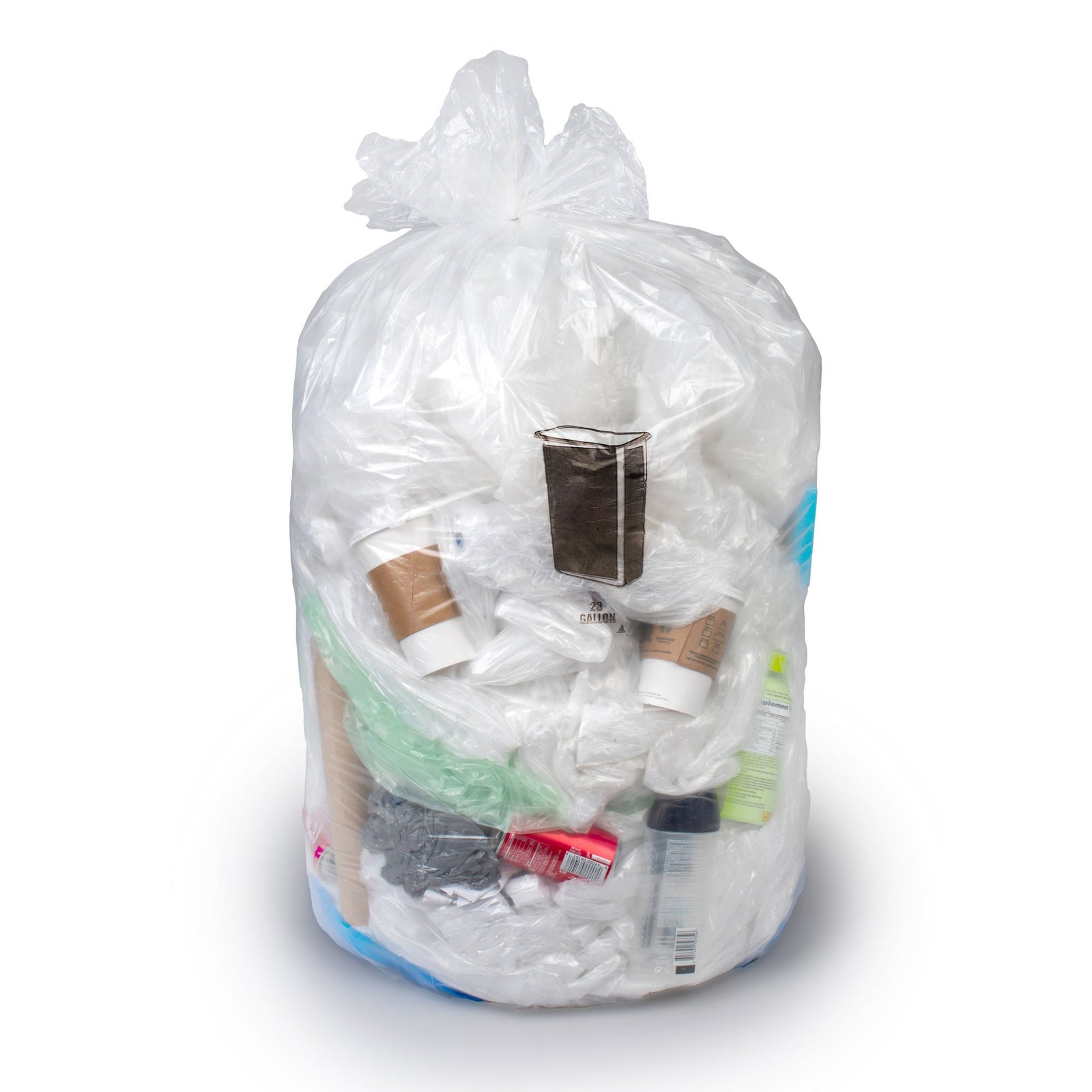 Colonial Bag Trash Liner, 10 Gallon, 24 x 24 Inch, Clear, 8 Mic
