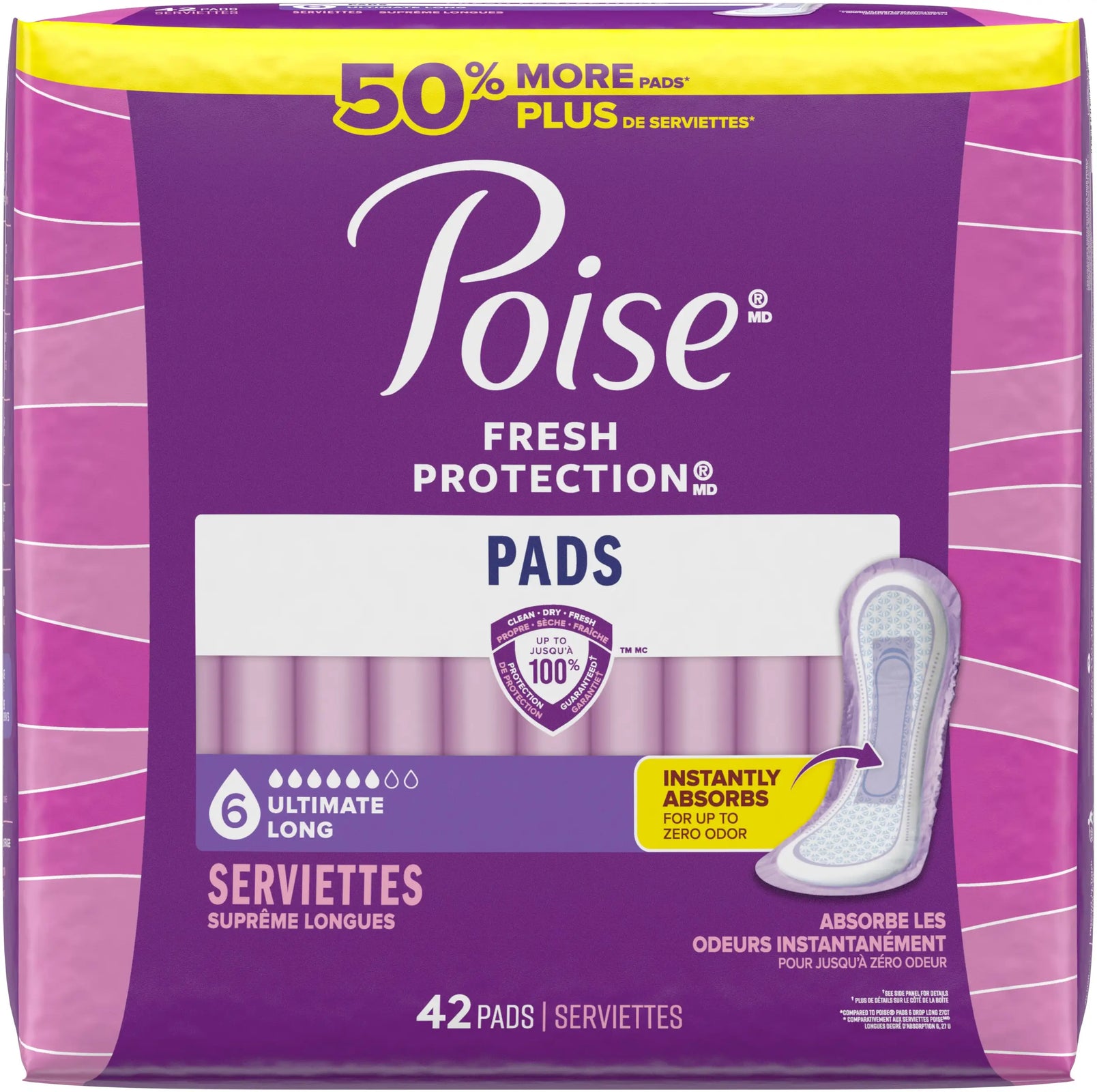 Poise Ultimate Absorbency Incontinence Pads - Long Length