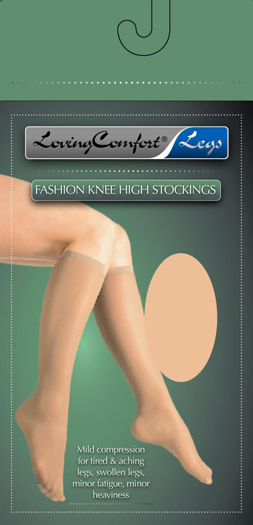 Loving Comfort Knee High Compression Stockings - Large, Black