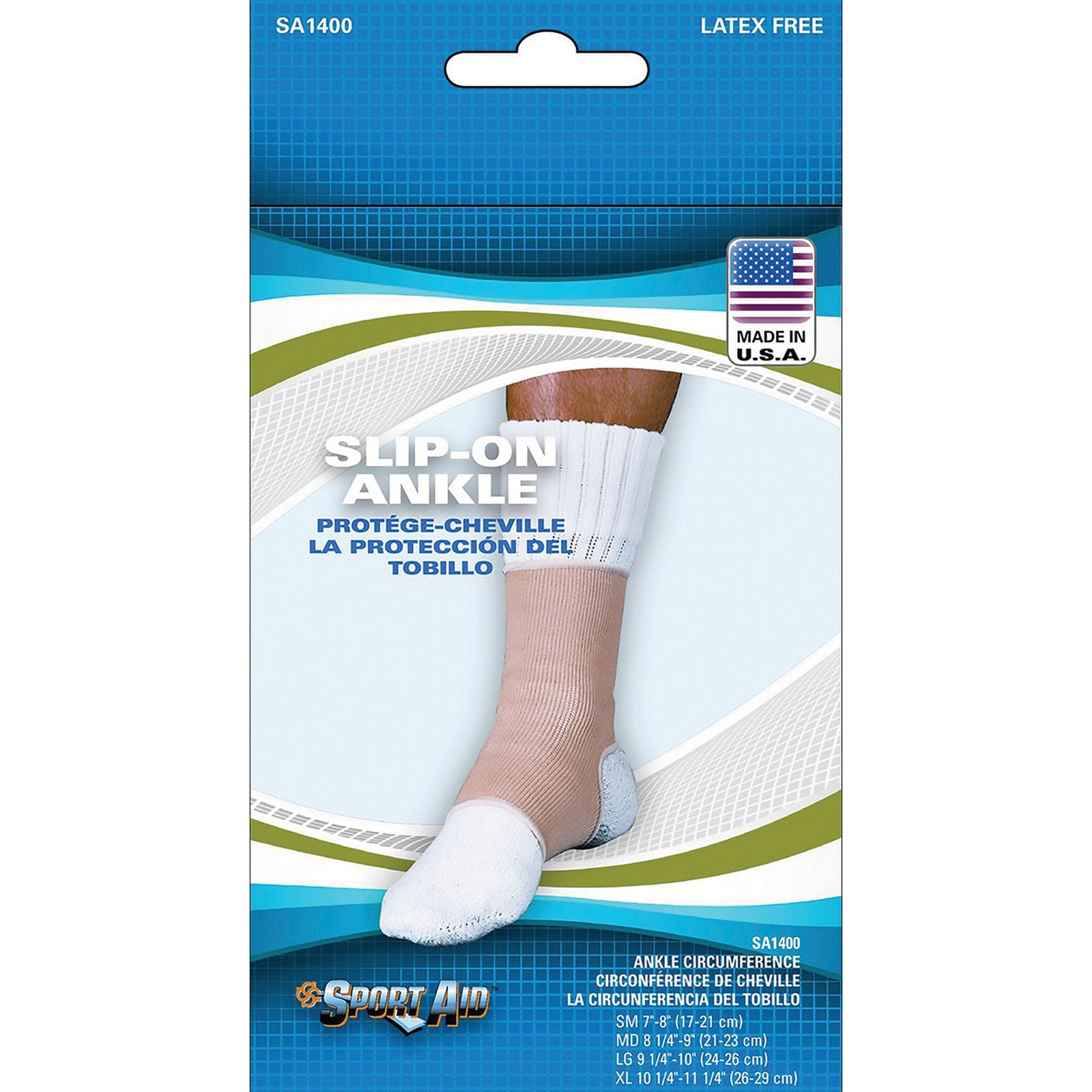 Sport Aid Slip-On Ankle Support, Large, Beige