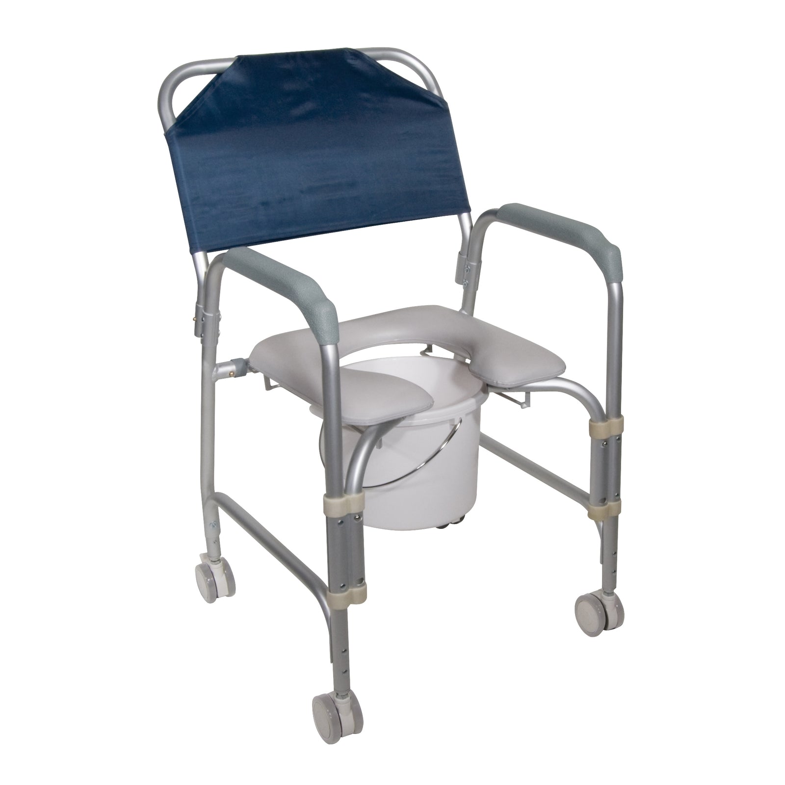 Drive DeVilbiss Aluminum Commode Shower Chair with 16 Inch Seat
