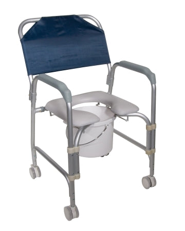 Drive DeVilbiss Aluminum Commode Shower Chair with 16 Inch Seat
