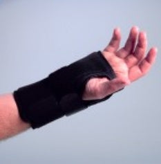 Deluxe Aluminum Wrist Brace - Right Hand, Medium, Black