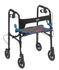 drive Clever-Lite Blue 4 Wheel Rollator with Adjustable Height and Folding Frame