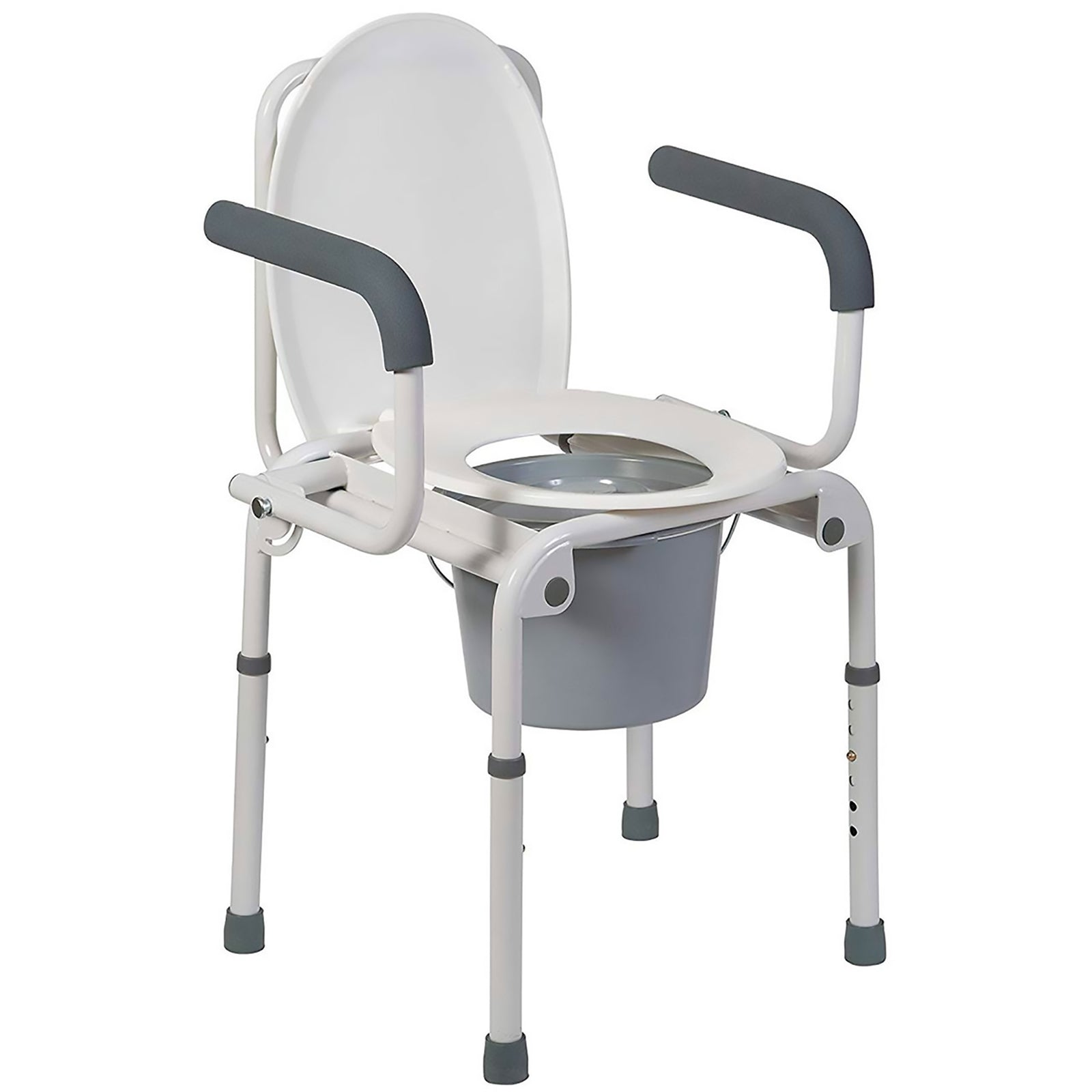 Mabis Drop Arms Steel Frame Commode Chair with 14 Inch Seat Width