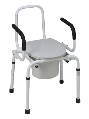 Mabis Drop Arms Steel Frame Commode Chair with 14 Inch Seat Width
