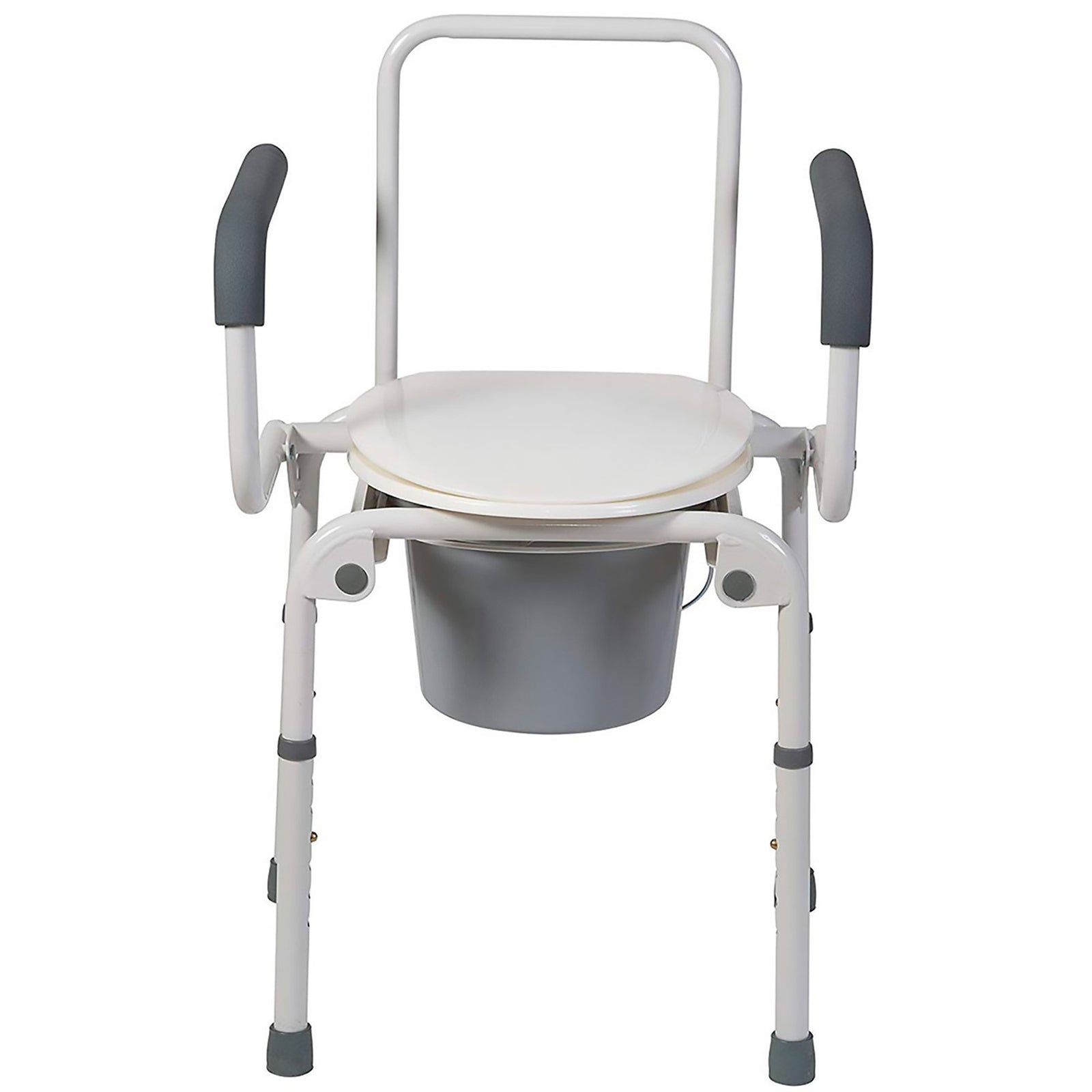 Mabis Drop Arms Steel Frame Commode Chair with 14 Inch Seat Width