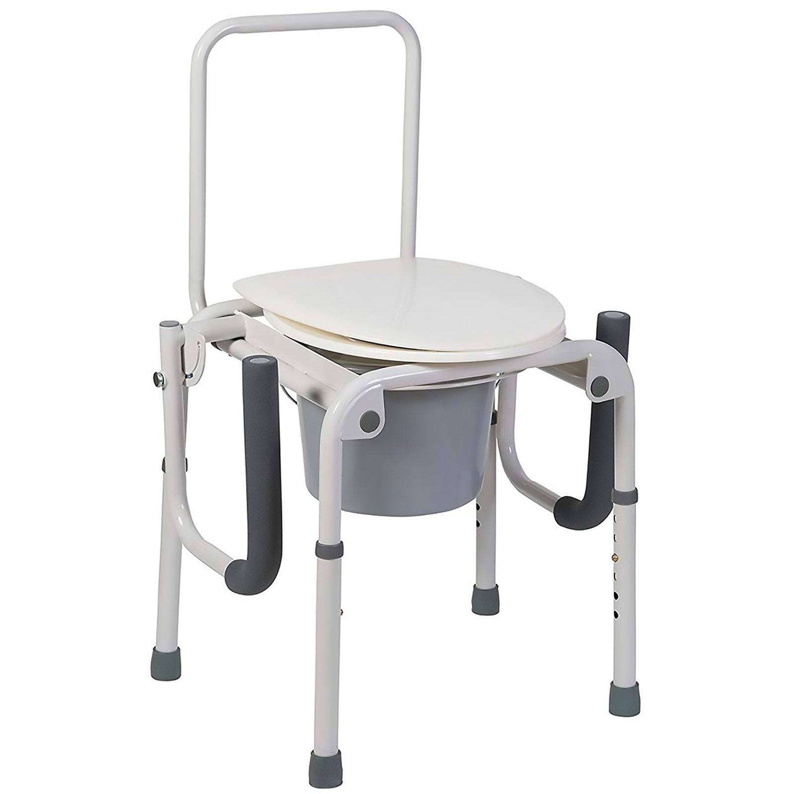 Mabis Drop Arms Steel Frame Commode Chair with 14 Inch Seat Width