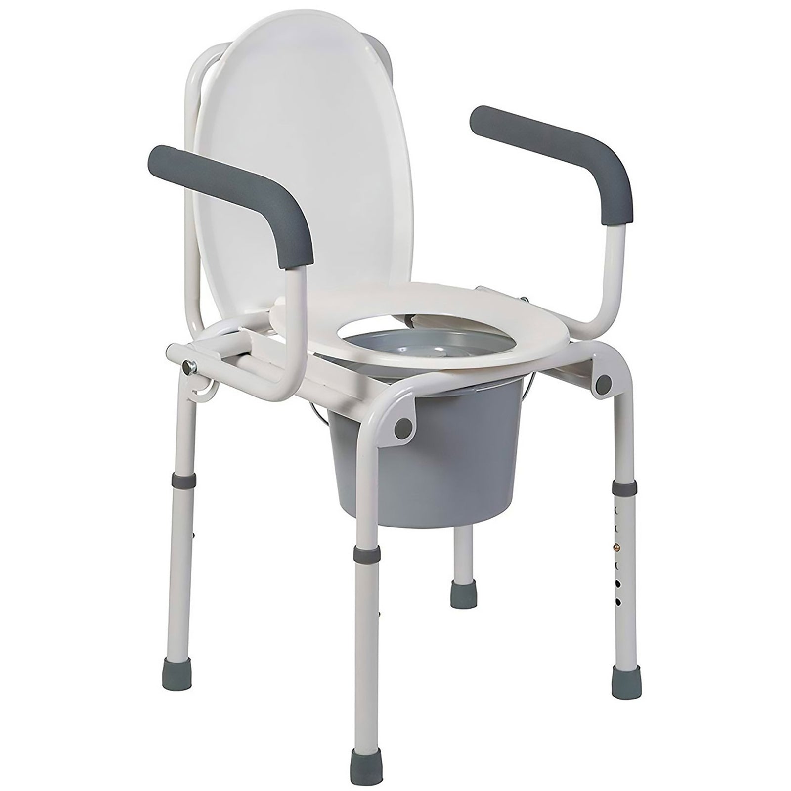 Mabis Drop Arms Steel Frame Commode Chair with 14 Inch Seat Width