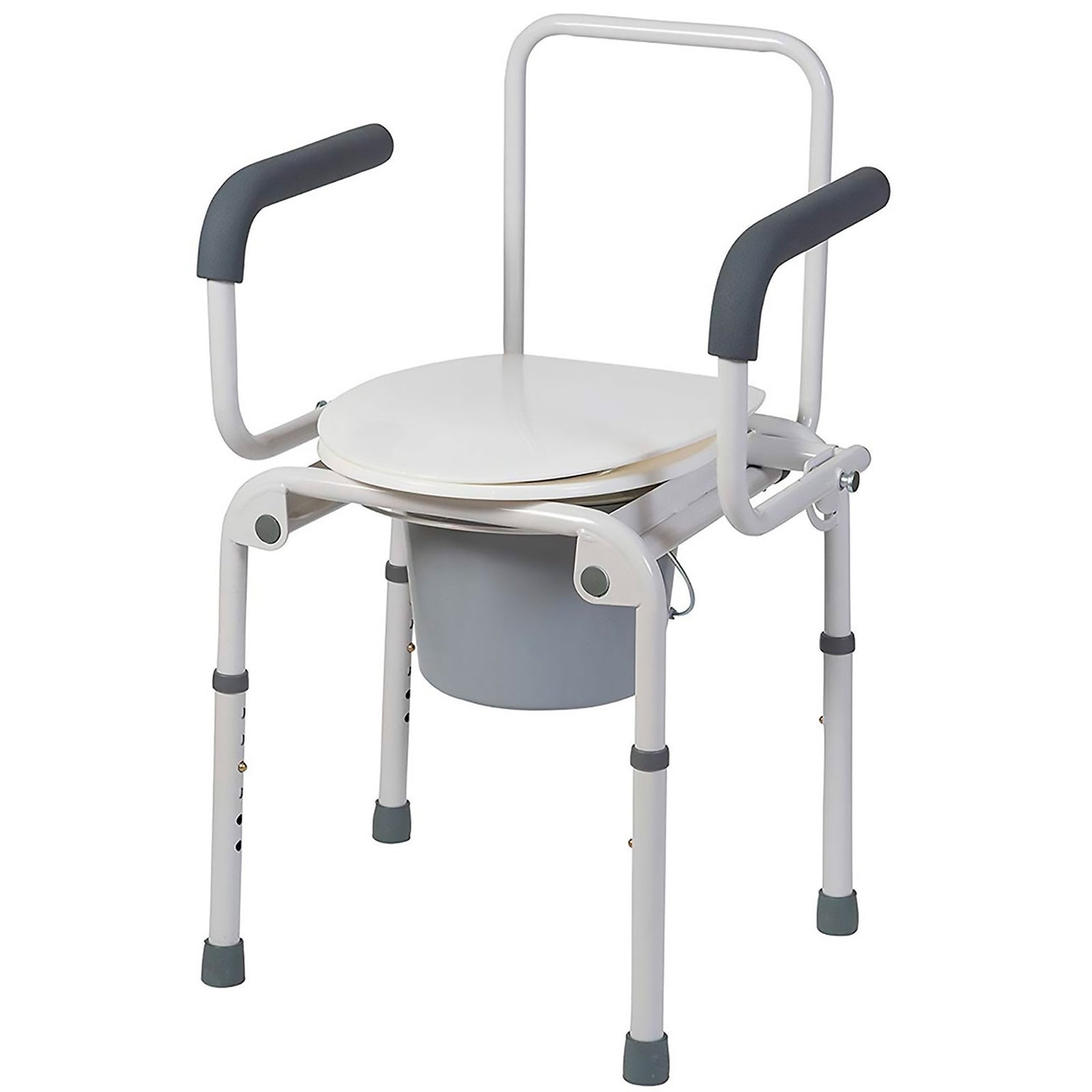 Mabis Drop Arms Steel Frame Commode Chair with 14 Inch Seat Width