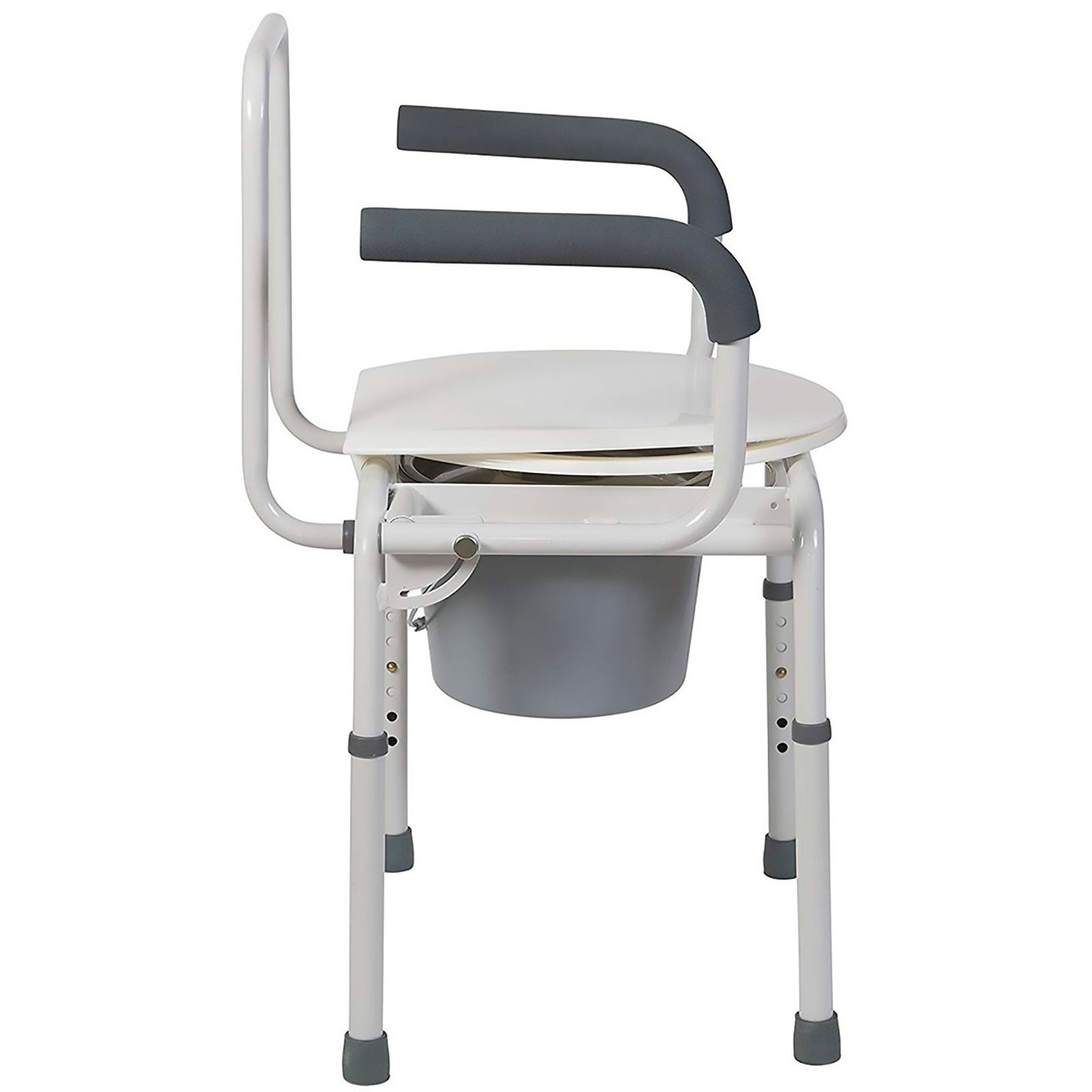 Mabis Drop Arms Steel Frame Commode Chair with 14 Inch Seat Width