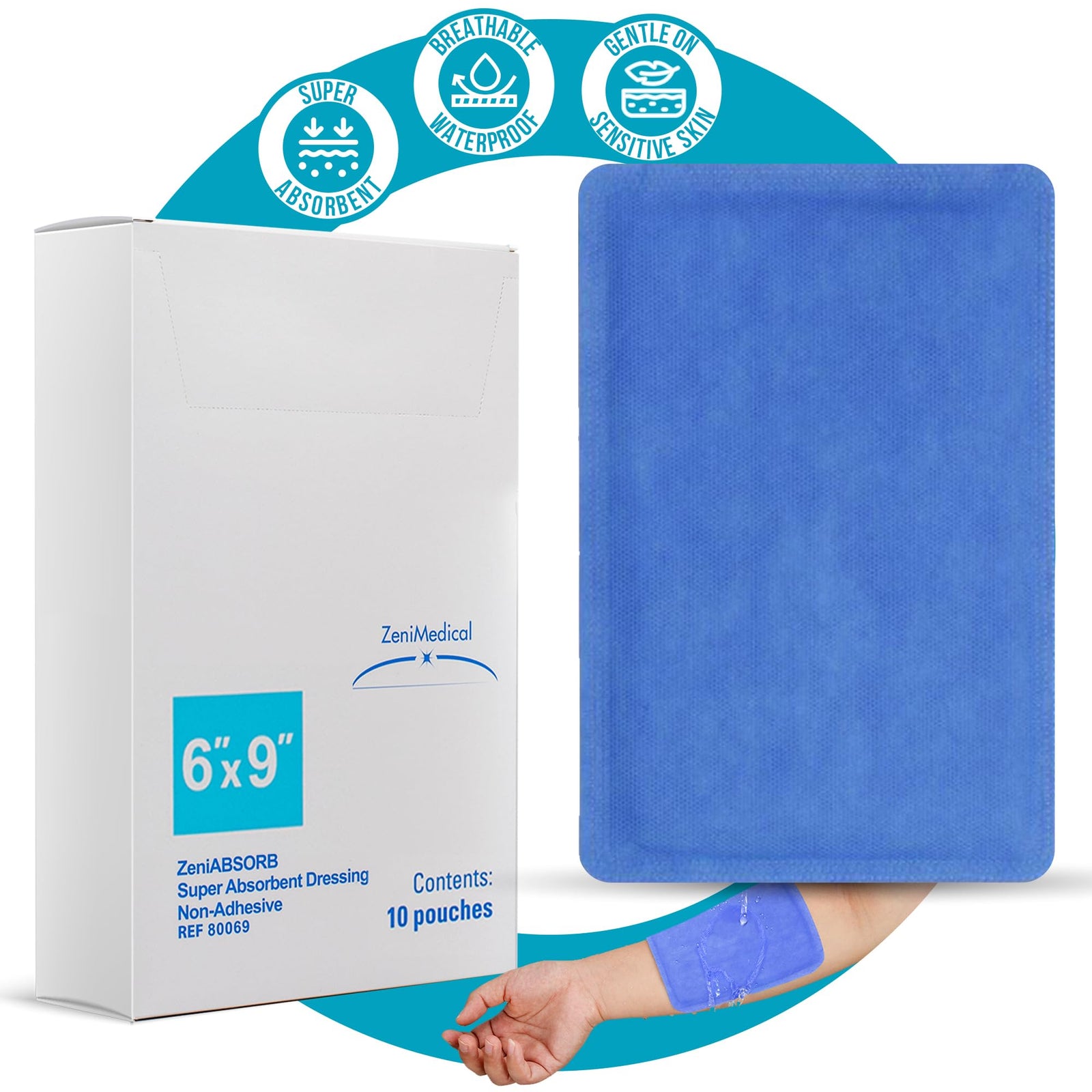 ZeniAbsorb Non-Adhesive Super Absorbent Foam Dressing
