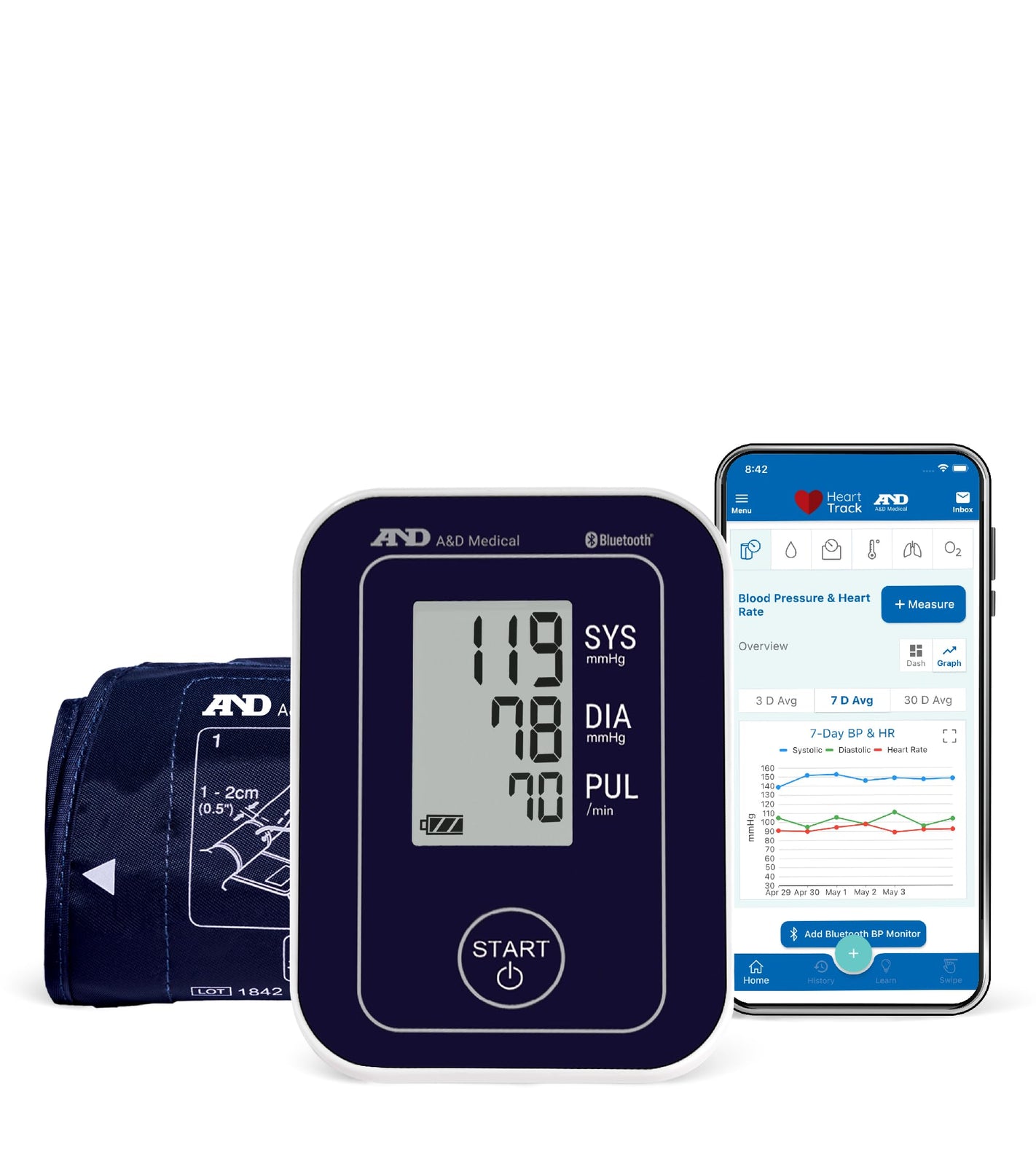 A&D Medical Wireless One Button Blood Pressure Monitor
