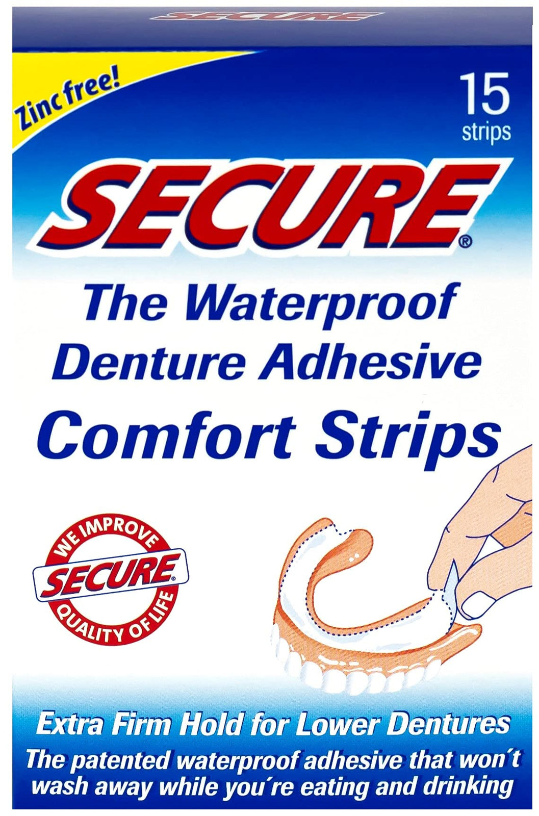 Secure Denture Adhesive Comfort Strips