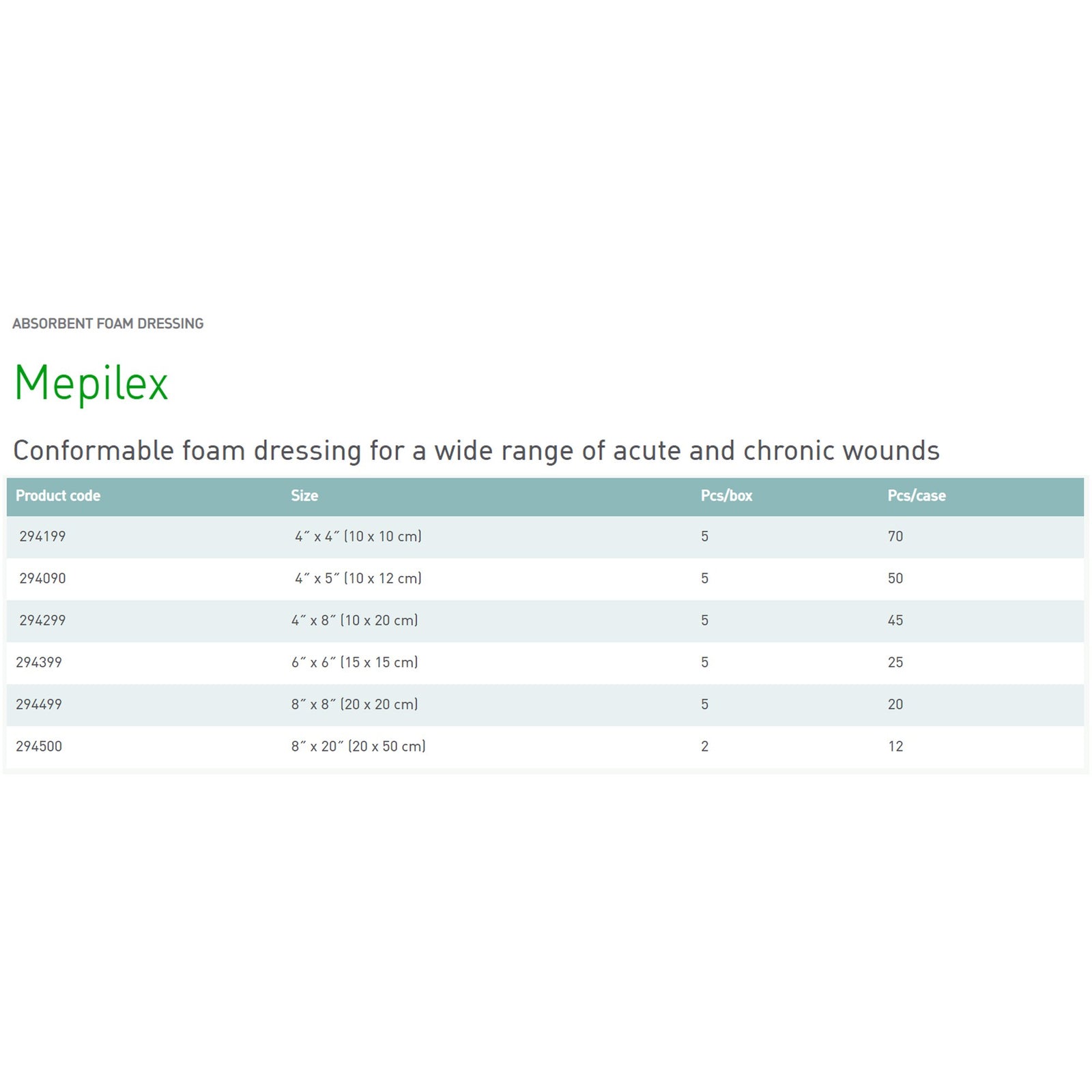 Mepilex® Foam Dressing Without Border