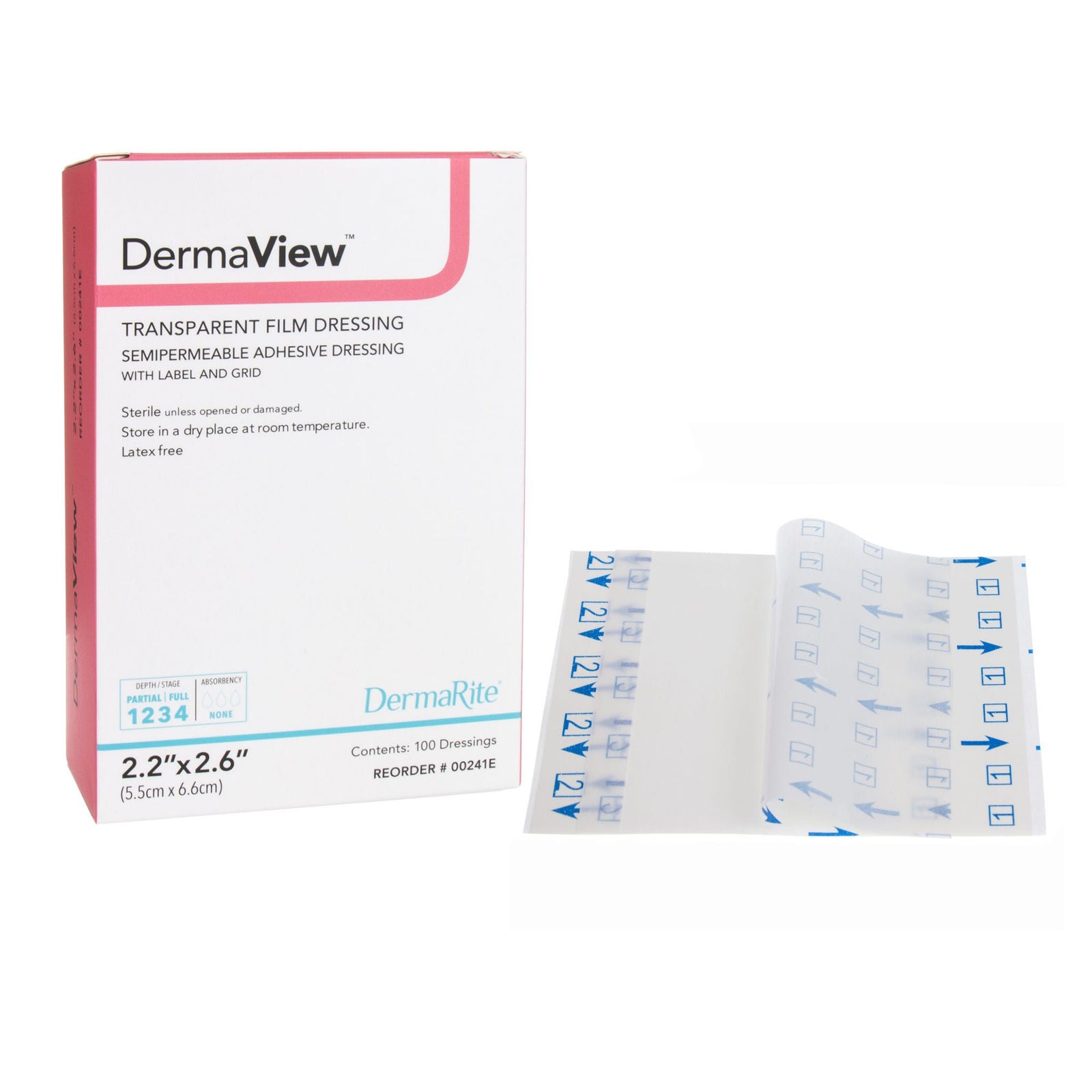 DermaRite DermaView Transparent Film Dressing, 2 x 3 in