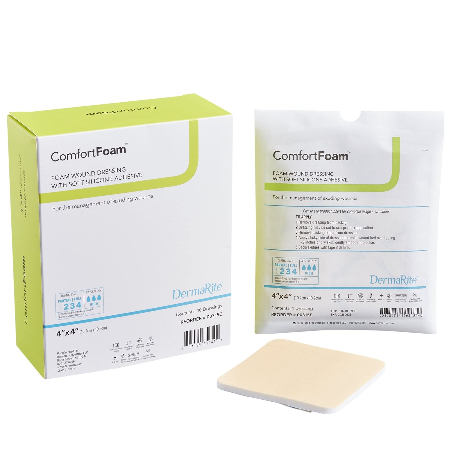 DermaRite Self-Adherent Soft Silicone Foam Dressing