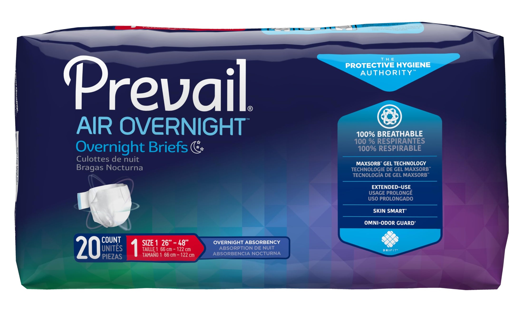 Prevail Air Overnight Briefs - Medium (26"-48")