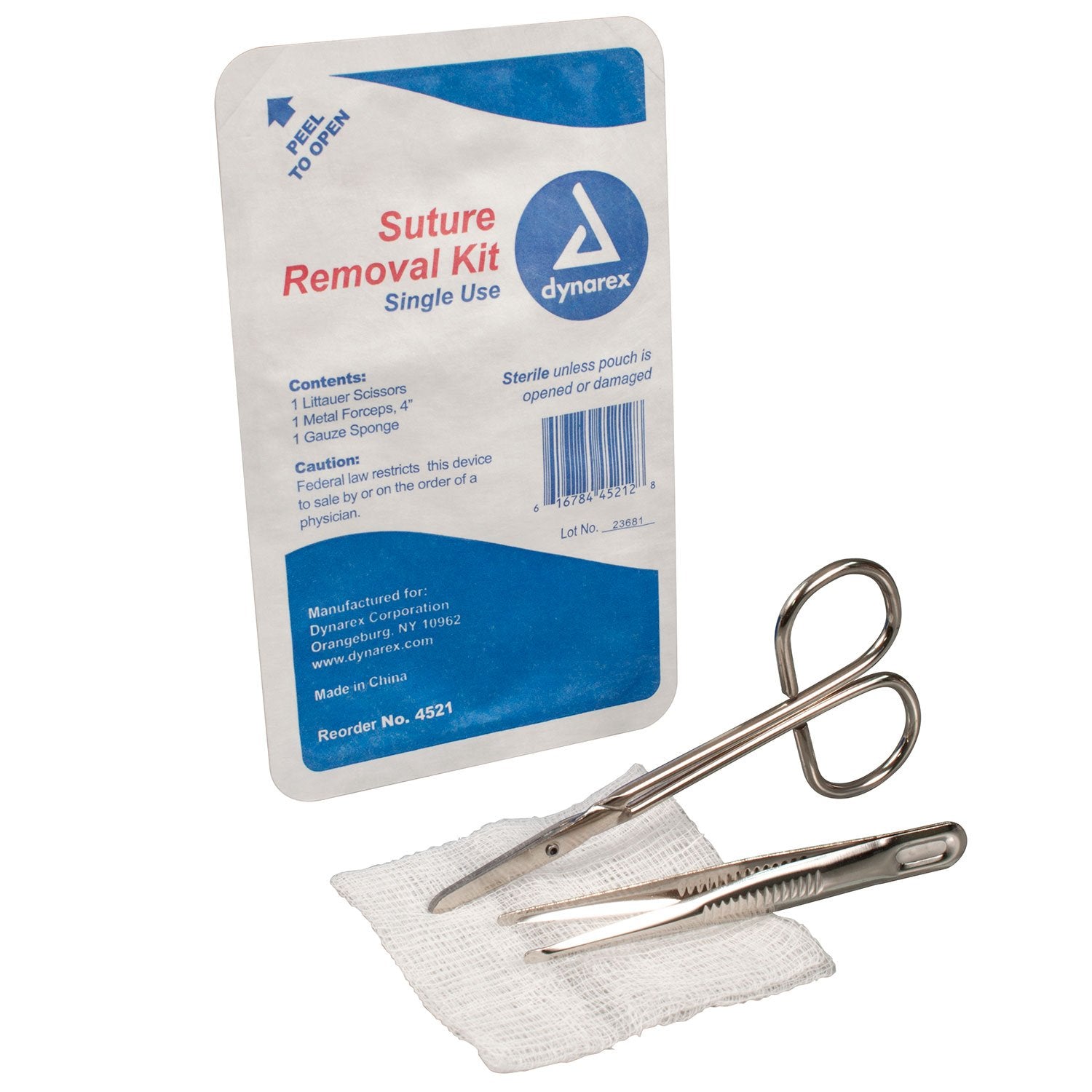 Cardinal Health Suture Removal Tray with Plastic Forceps and Scissors