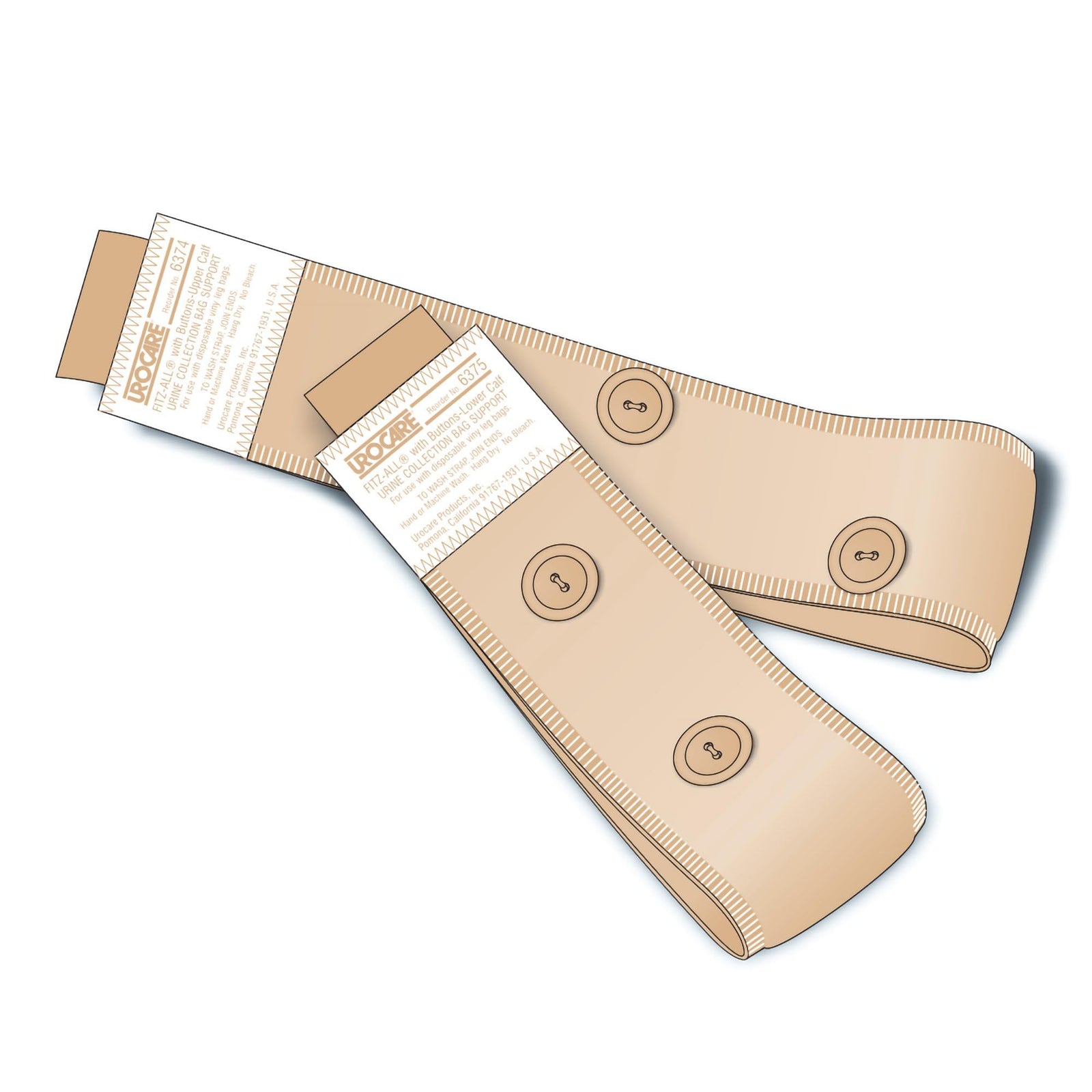 Urocare Fitz-All Fabric Leg Straps with Buttons Kit (2 Straps)