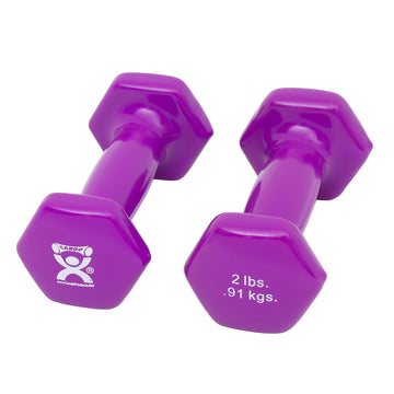 CanDo Vinyl Coated Dumbbell Pair, 2 lb Each