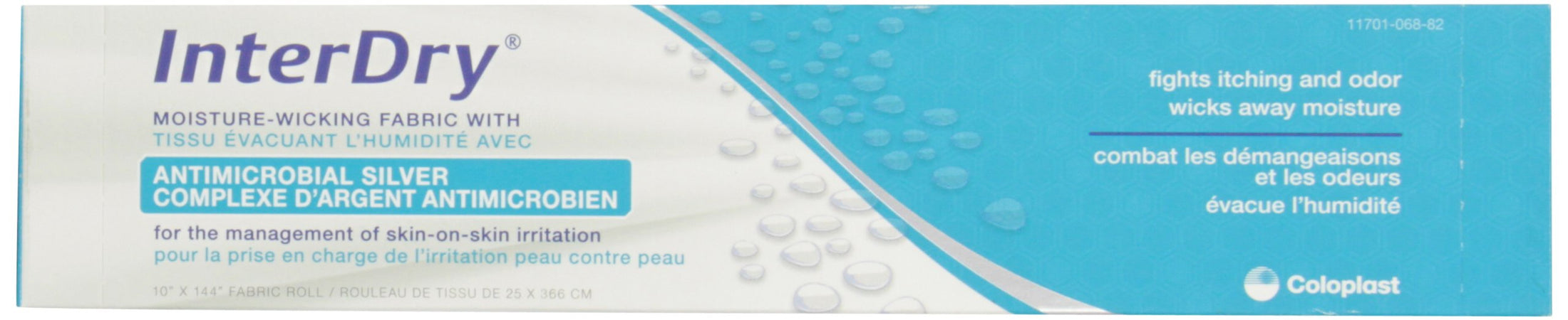 Coloplast InterDry Ag Textile with Antimicrobial Silver Complex, 10" x 144" Roll, Latex-Free