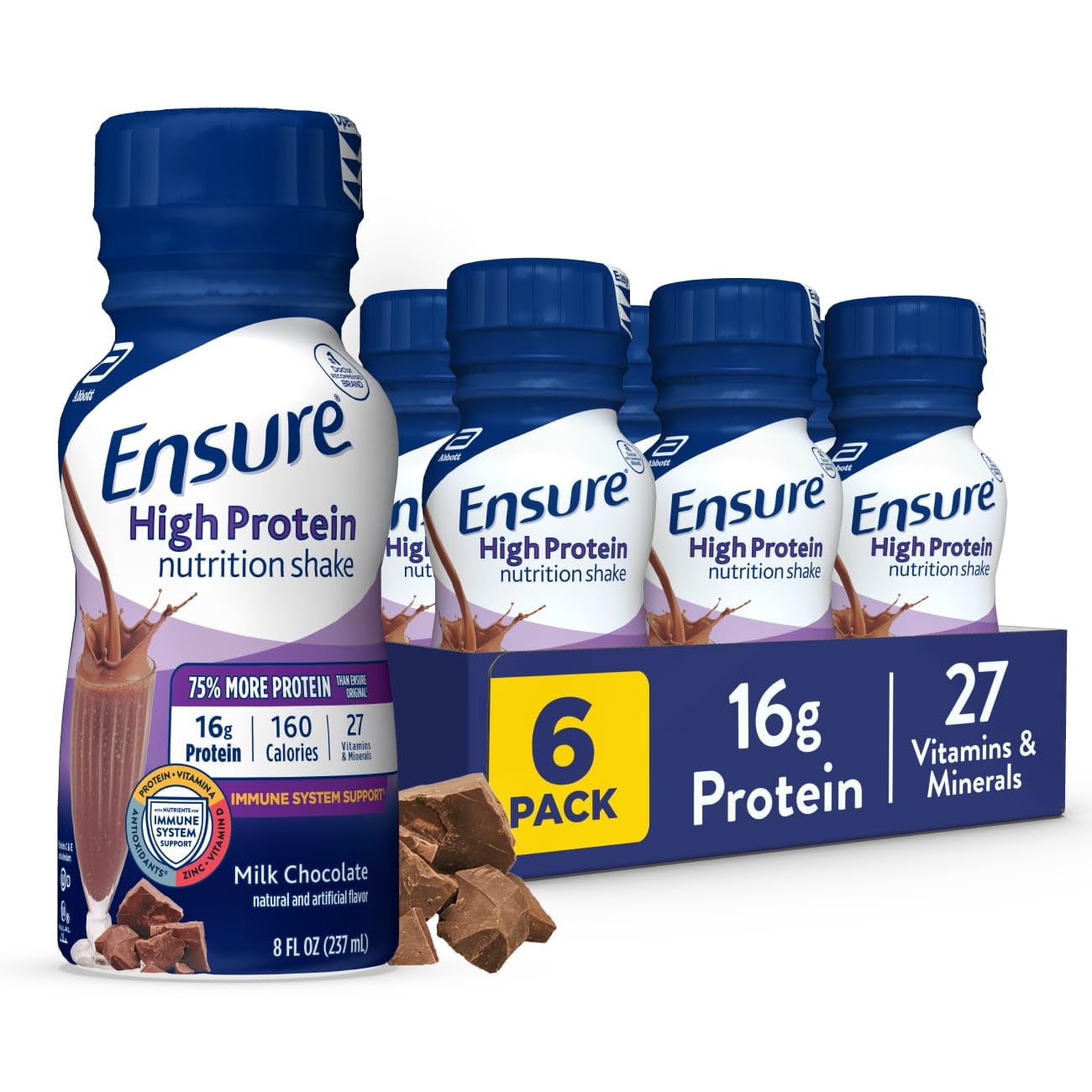 Ensure Active High Protein Nutritional Shake - Chocolate or Vanilla, 8 oz Bottles