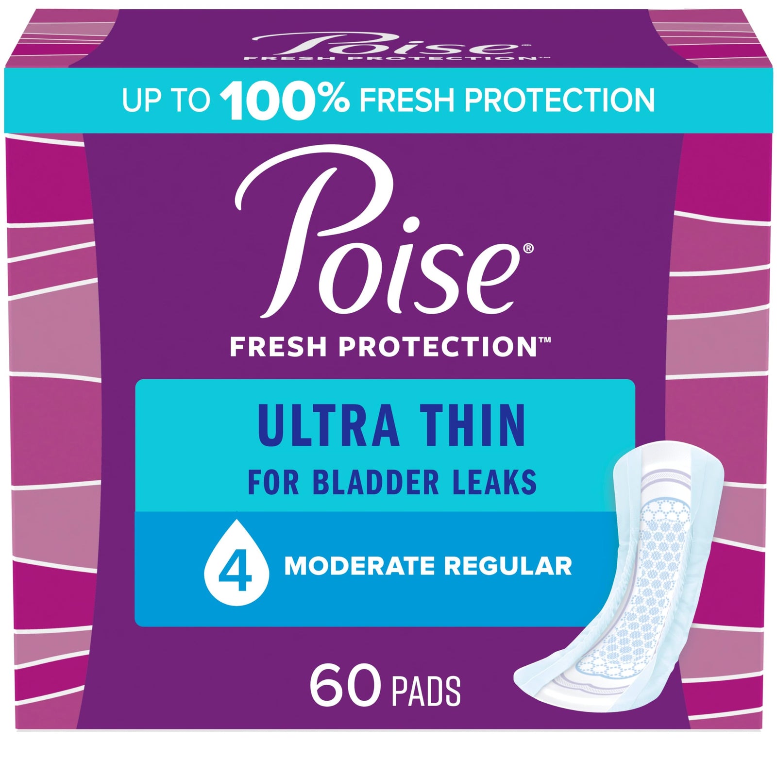 Poise Ultra Thin Incontinence Pads - Light & Moderate Absorbency