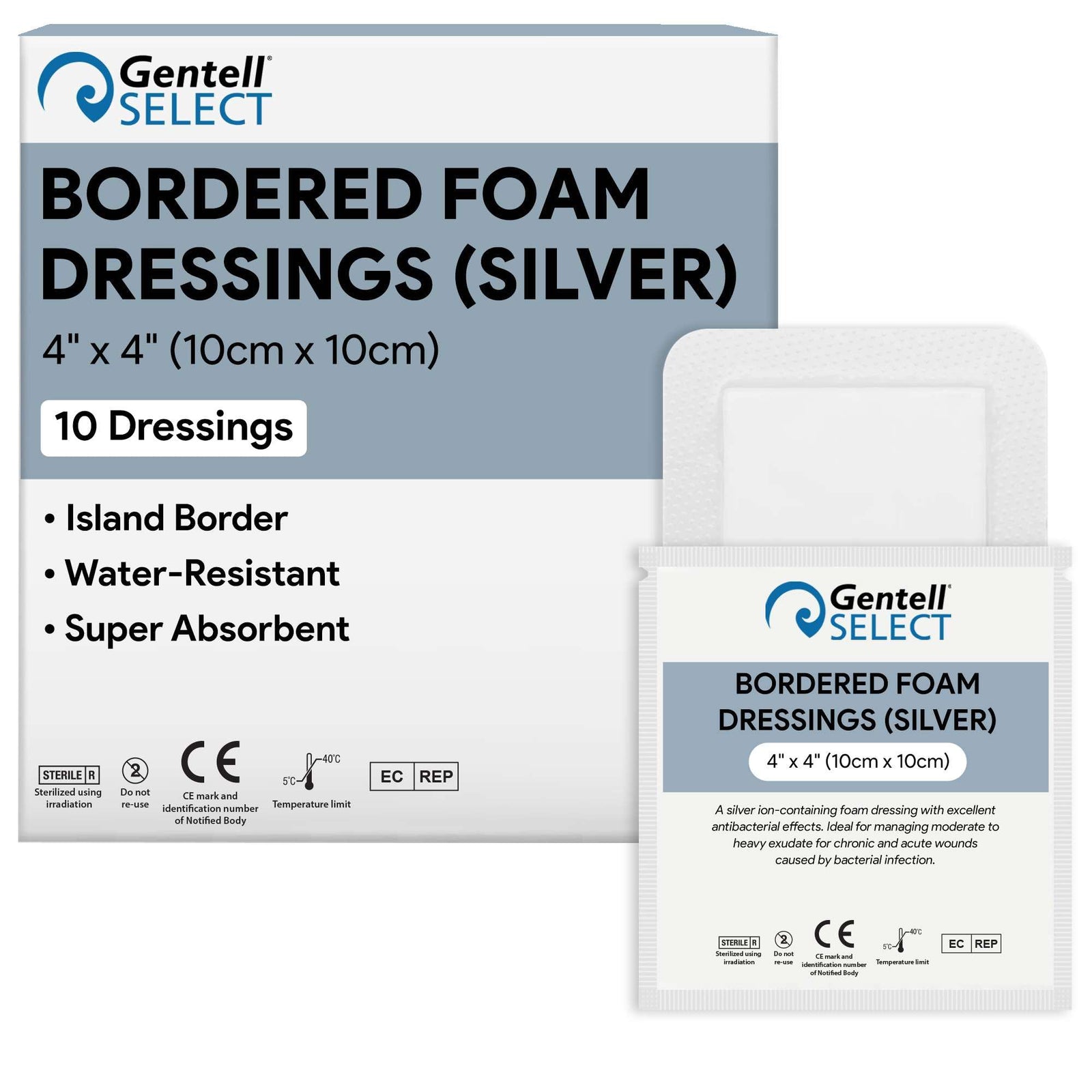 Gentell Bordered Foam Ag Dressing