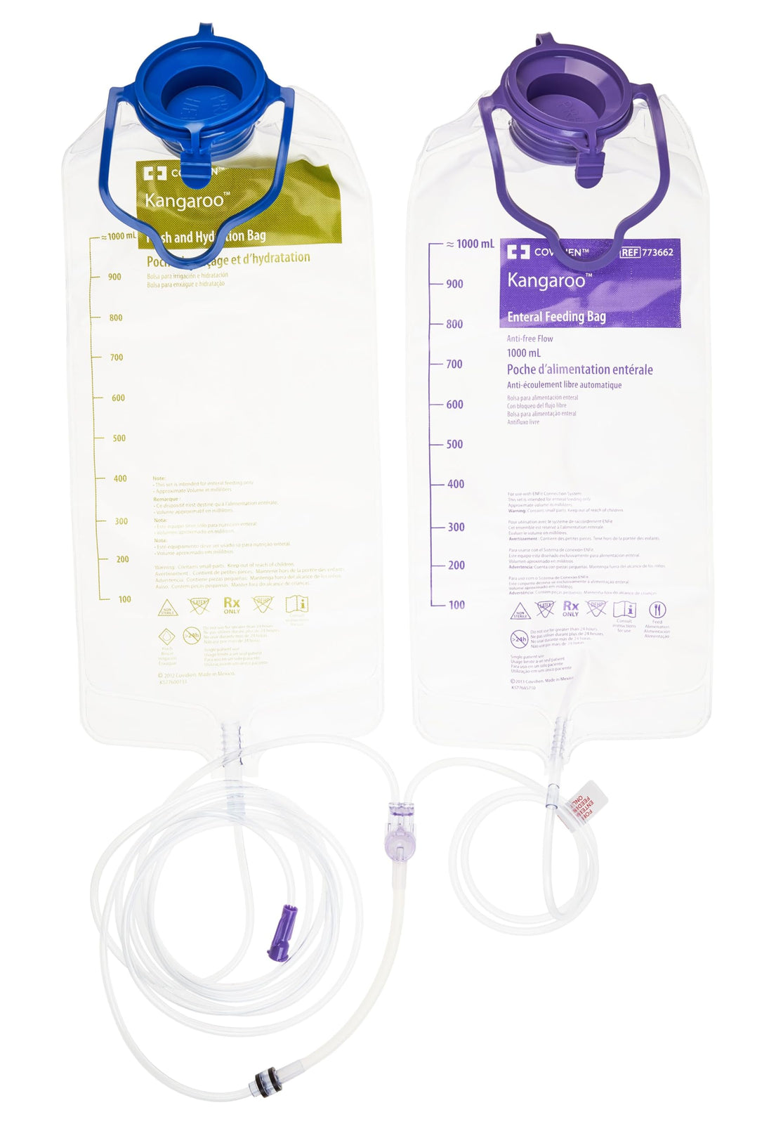 Cardinal Health Joey Enteral Feeding Pump Set, 1,000 mL Flush Bag