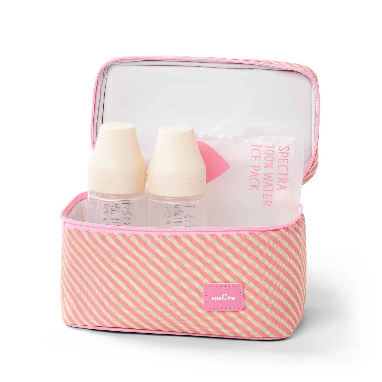 Spectra Baby USA Pink Breast Milk Cooler Kit with Ice Pack and 2 Bottles