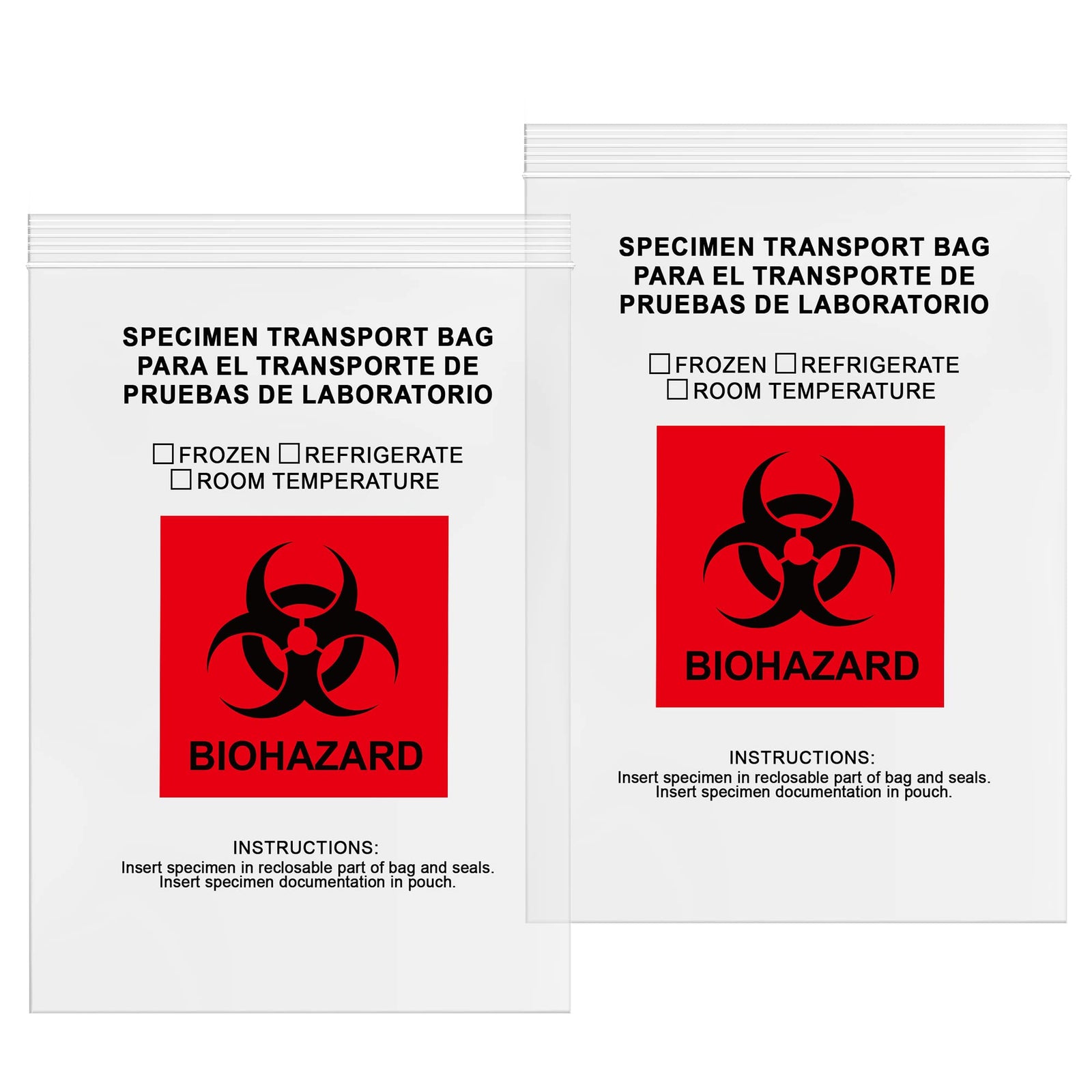 Biohazard ZipLock Bag, 9" x 12"