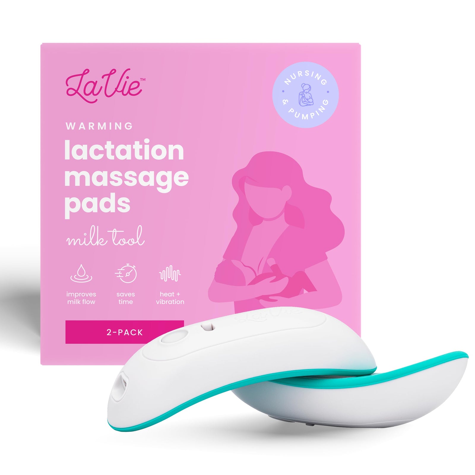 LaVie Warming Lactation Massage Pads, Teal