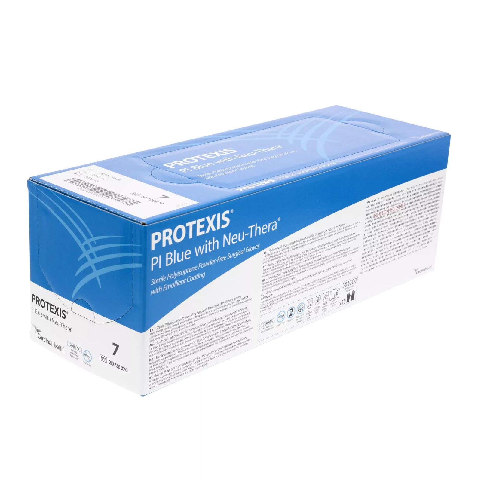 cardinal handschuhe Cardinal Health Protexis PI Blue with Neu-Thera Surgical Gloves, Blue, Size 7, Case of 200 pairs