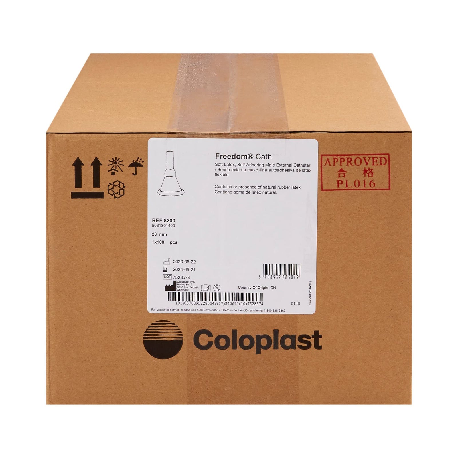Coloplast Freedom Cath Latex Self-Adhering Male External Catheter with Kink-Resistant Nozzle
