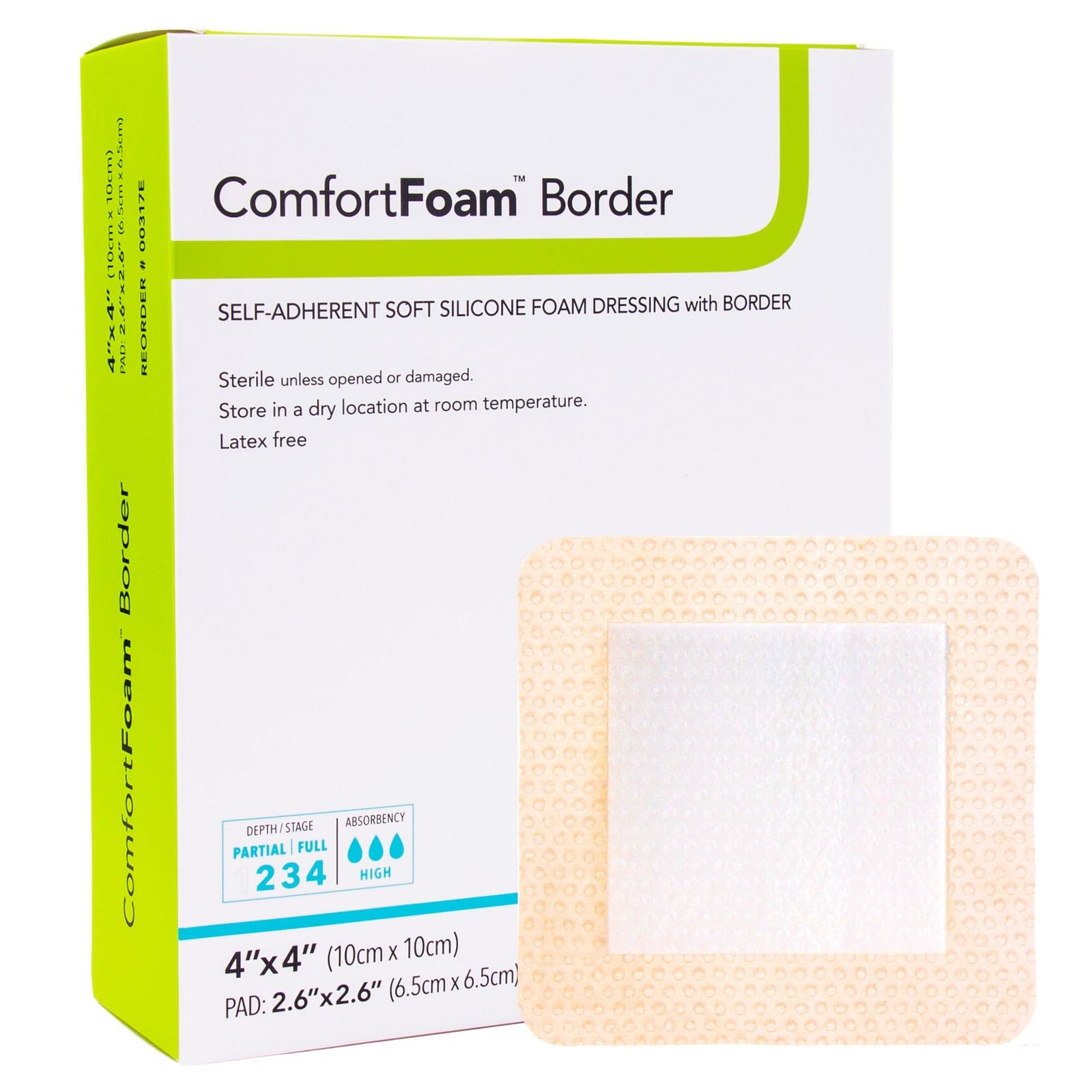 DermaRite ComfortFoam Silicone Foam Border Dressing