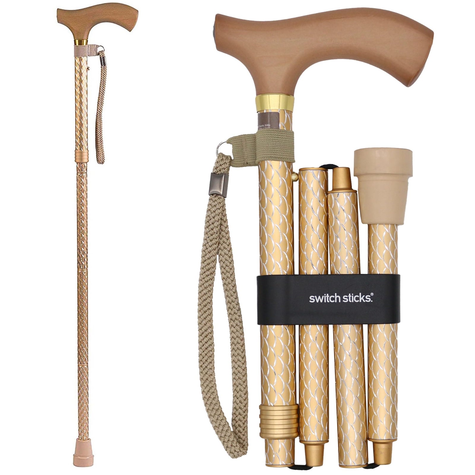 Briggs Designer Walking Stick Cane - Adjustable Folding Cane
