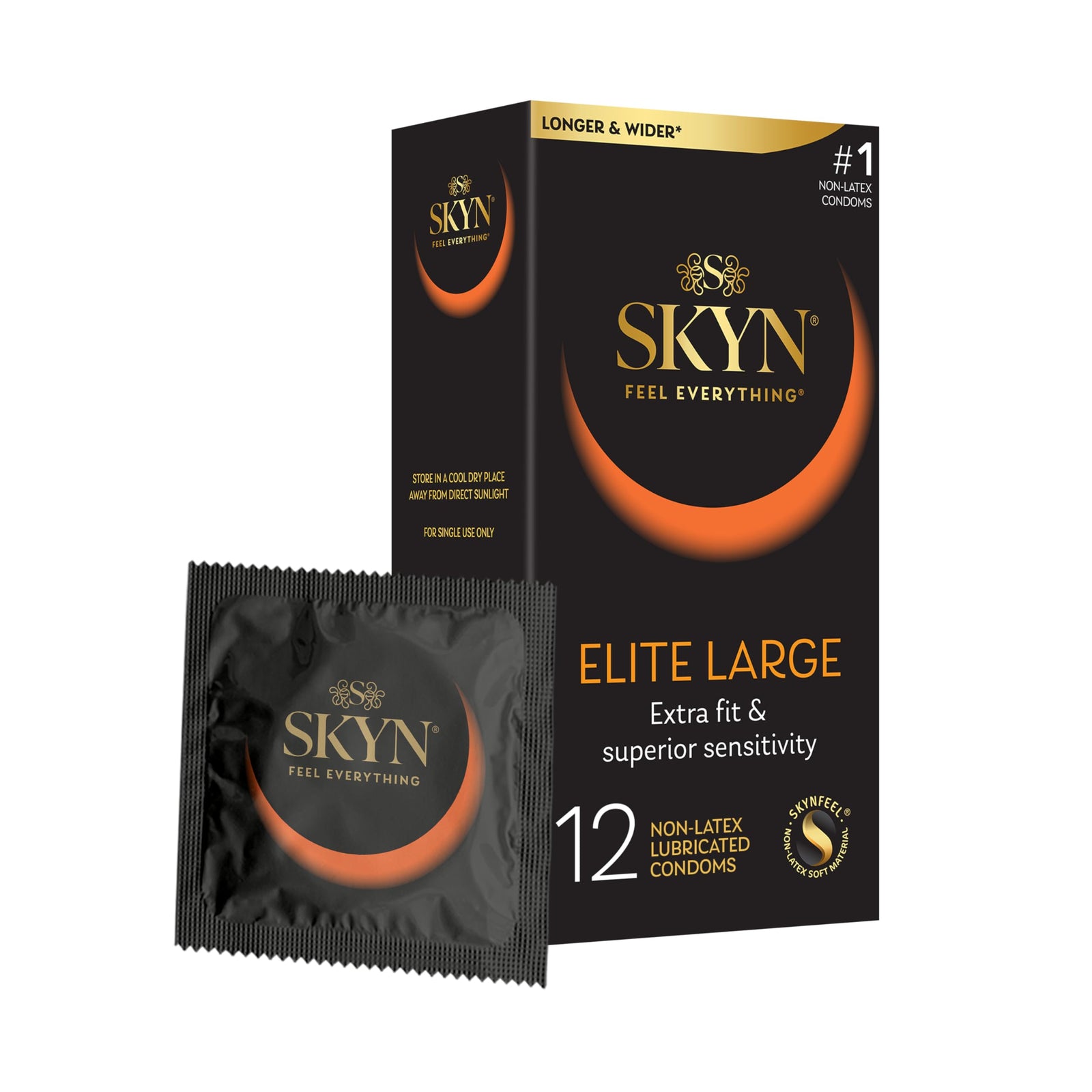 SKYN Large Non-Latex Polyisoprene Condoms, Pack of 12