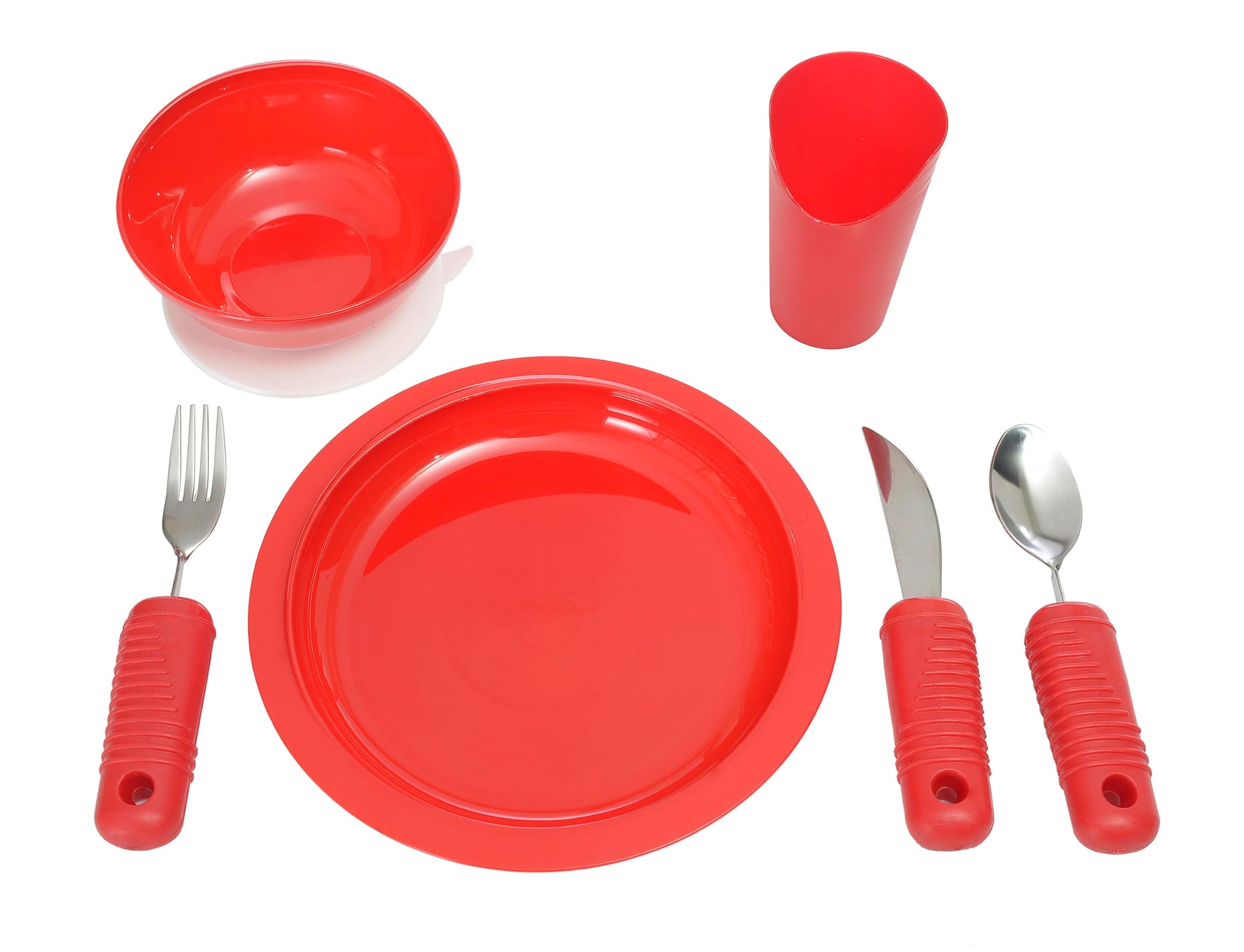 Ableware Maddak Redware Tableware - Adaptive Dining Set