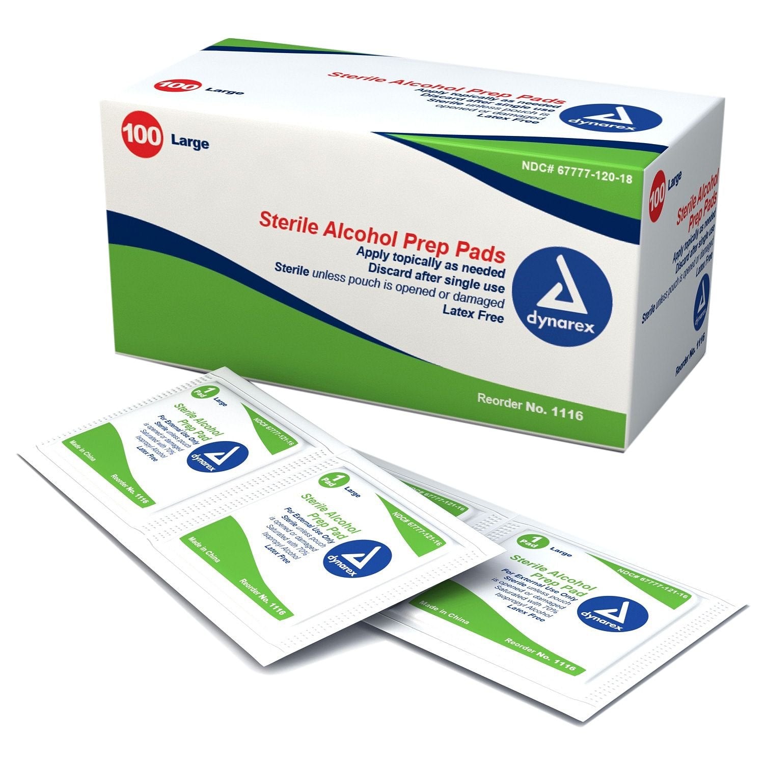 Dynarex Sterile Alcohol Prep Pads Medium - 70% Isopropyl Alcohol