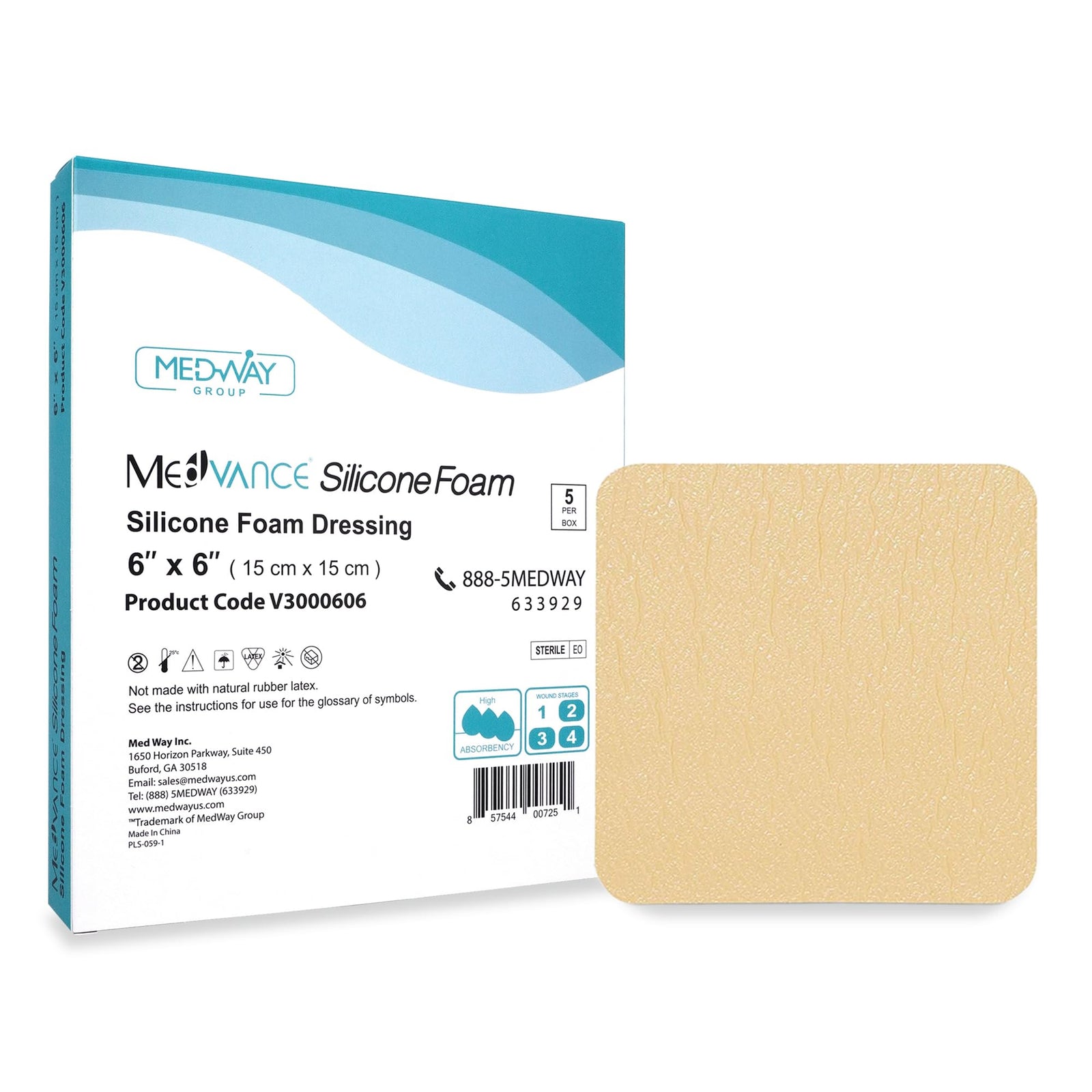 MedVance Bordered Silicone Super Absorbent Dressing 6" x 6"