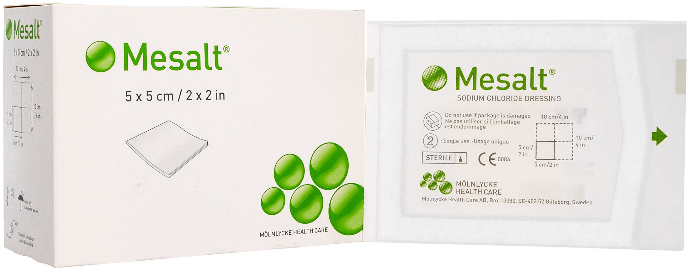 Mölnlycke Mesalt Sodium Chloride Impregnated Wound Dressings
