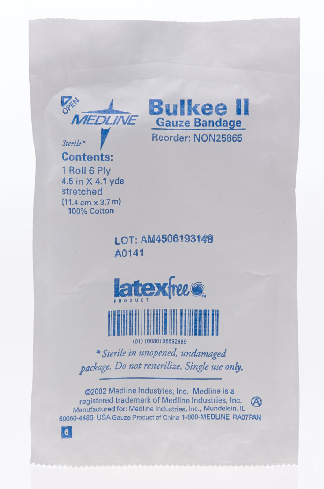 Bulkee II Sterile Stretched Gauze Bandage, 4.5" x 4.1 yds