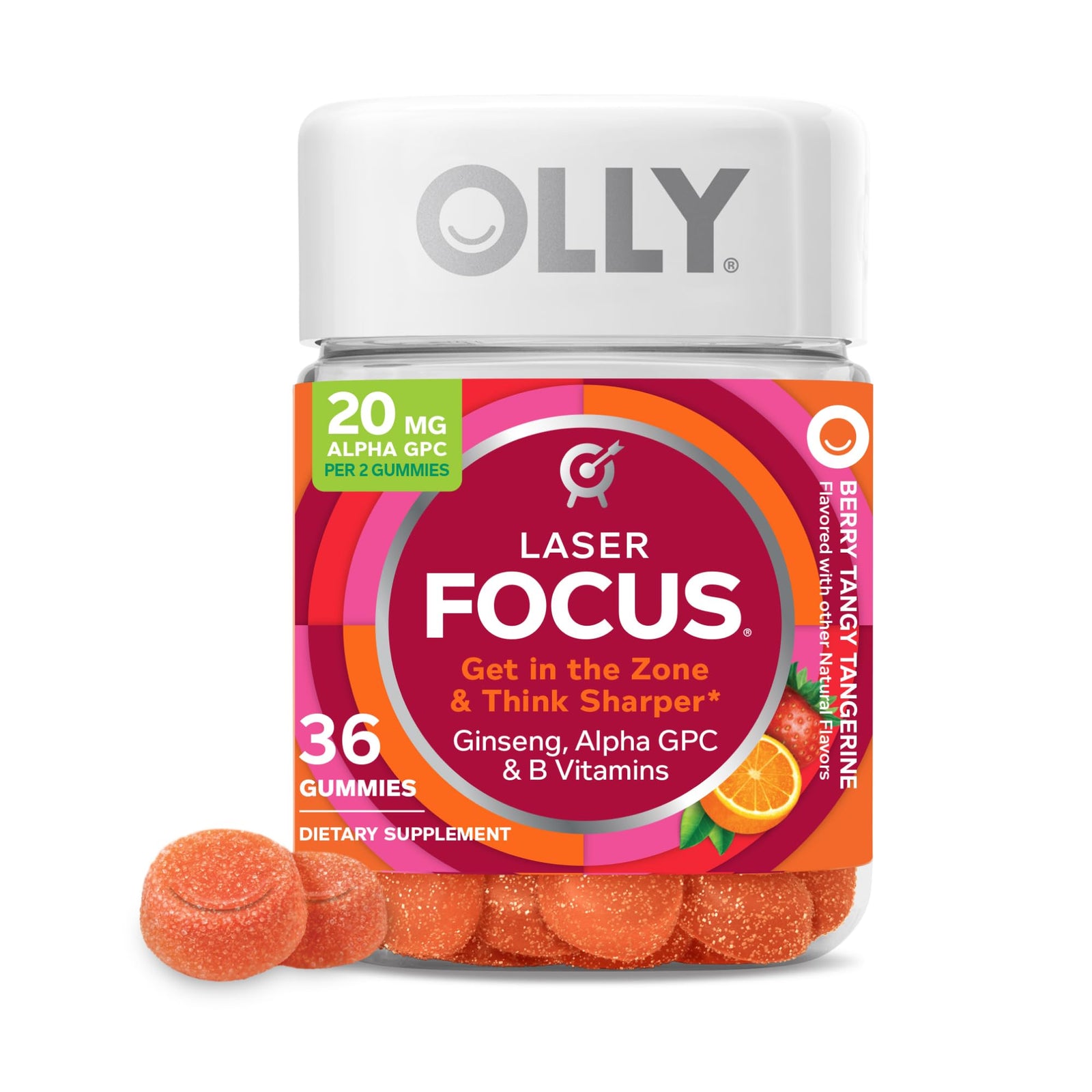 Olly Laser Focus Berry Tangy Tangerine Gummies 36ct