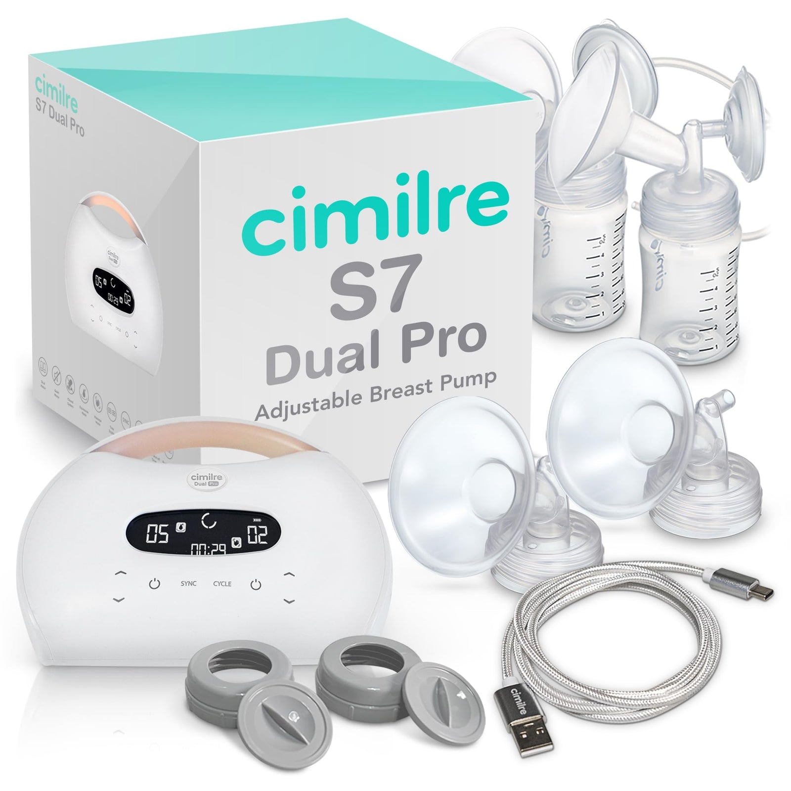 Symmetrical Health S7 Dual Pro Rechargeable Dual Electric Breast Pump