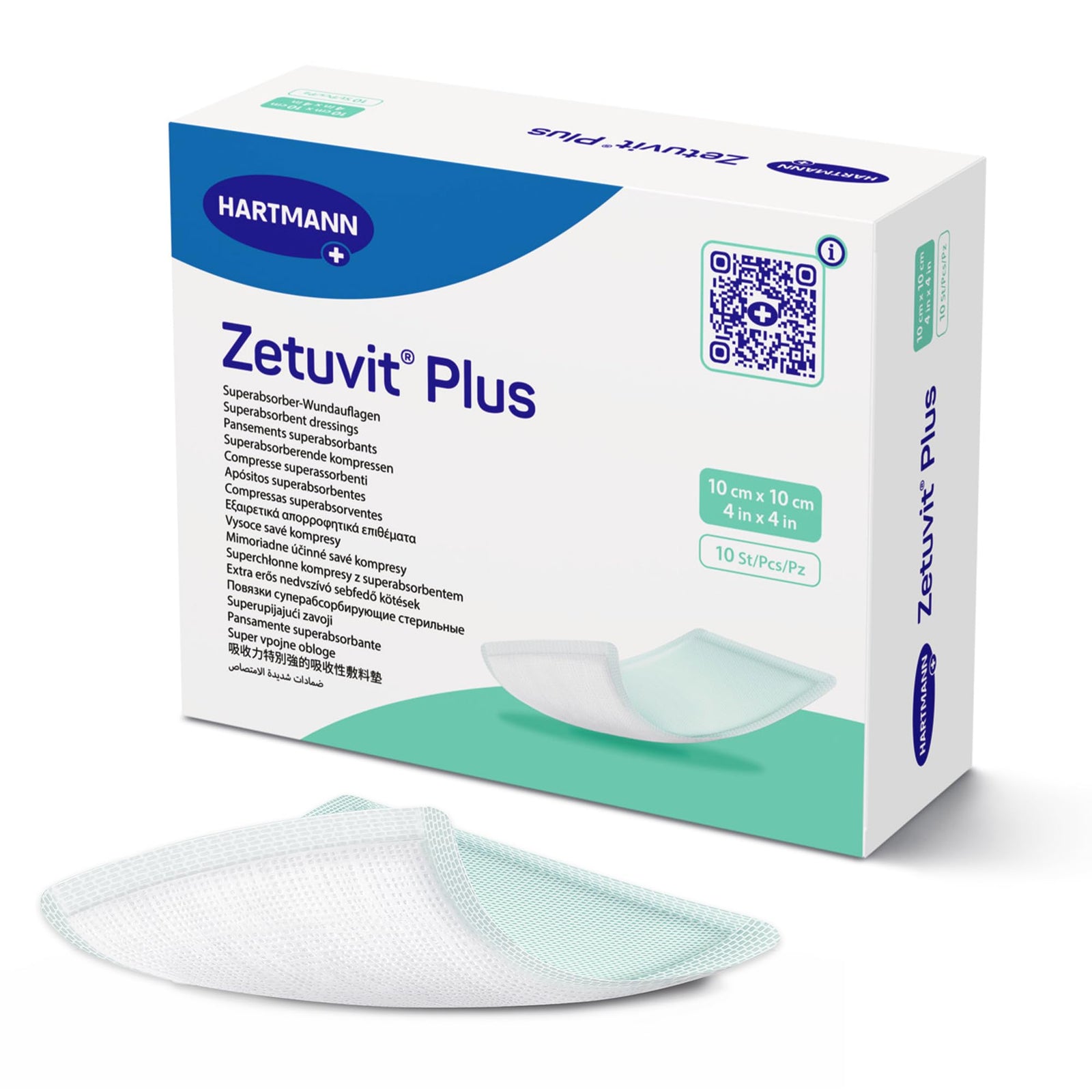 Hartmann Zetuvit Plus Silicone Border Superabsorbent SAP Dressing with Silicone Adhesive