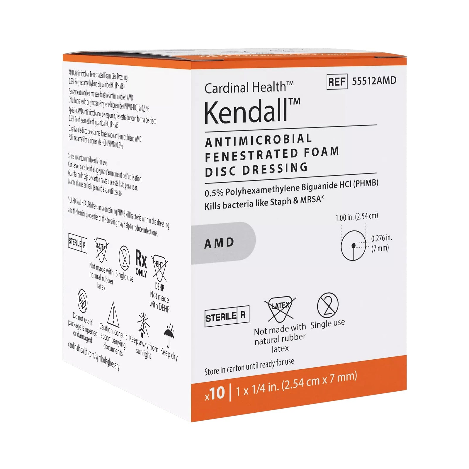 Cardinal Health AMD Antimicrobial Foam Discs, 1" Diameter