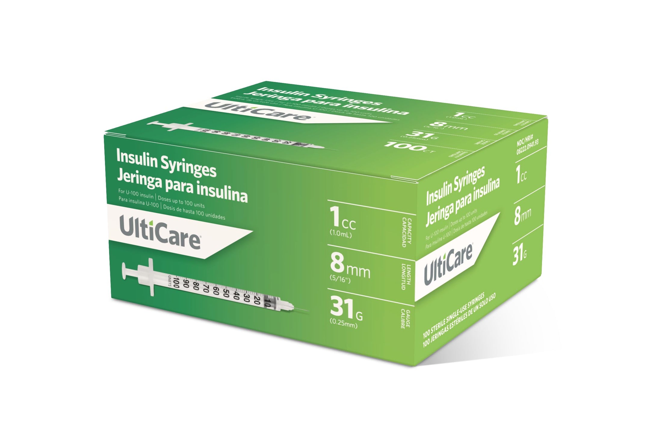 Ultimed UltiGuard Safe Pack U-100 Insulin Syringes with Sharps Disposal Container