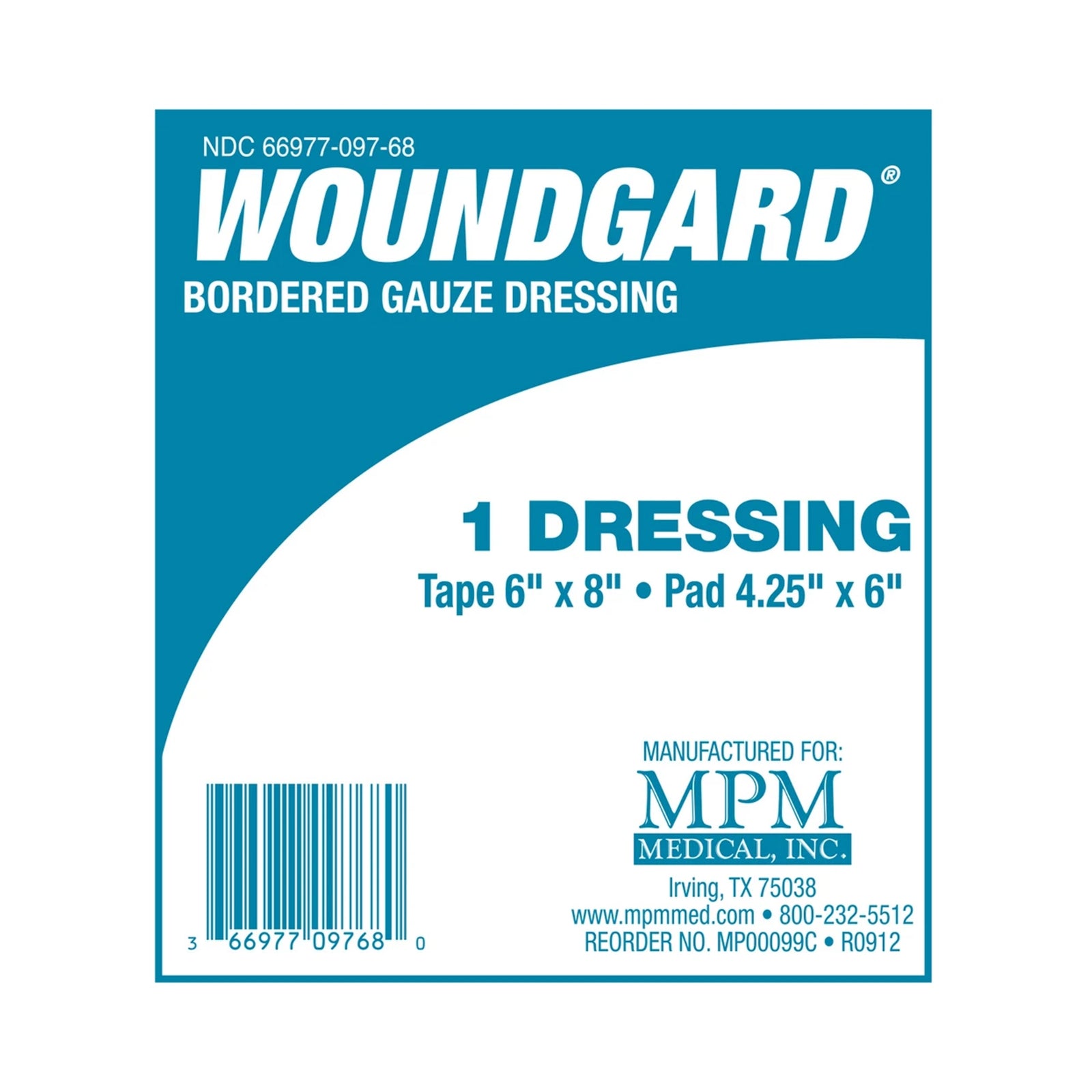 WoundGard® 6 x 8 Inch Sterile Island Dressing with Border (Case of 120)