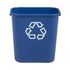 Deskside Blue Plastic Recycling Container 28-1/8 Quart / 7 gal.